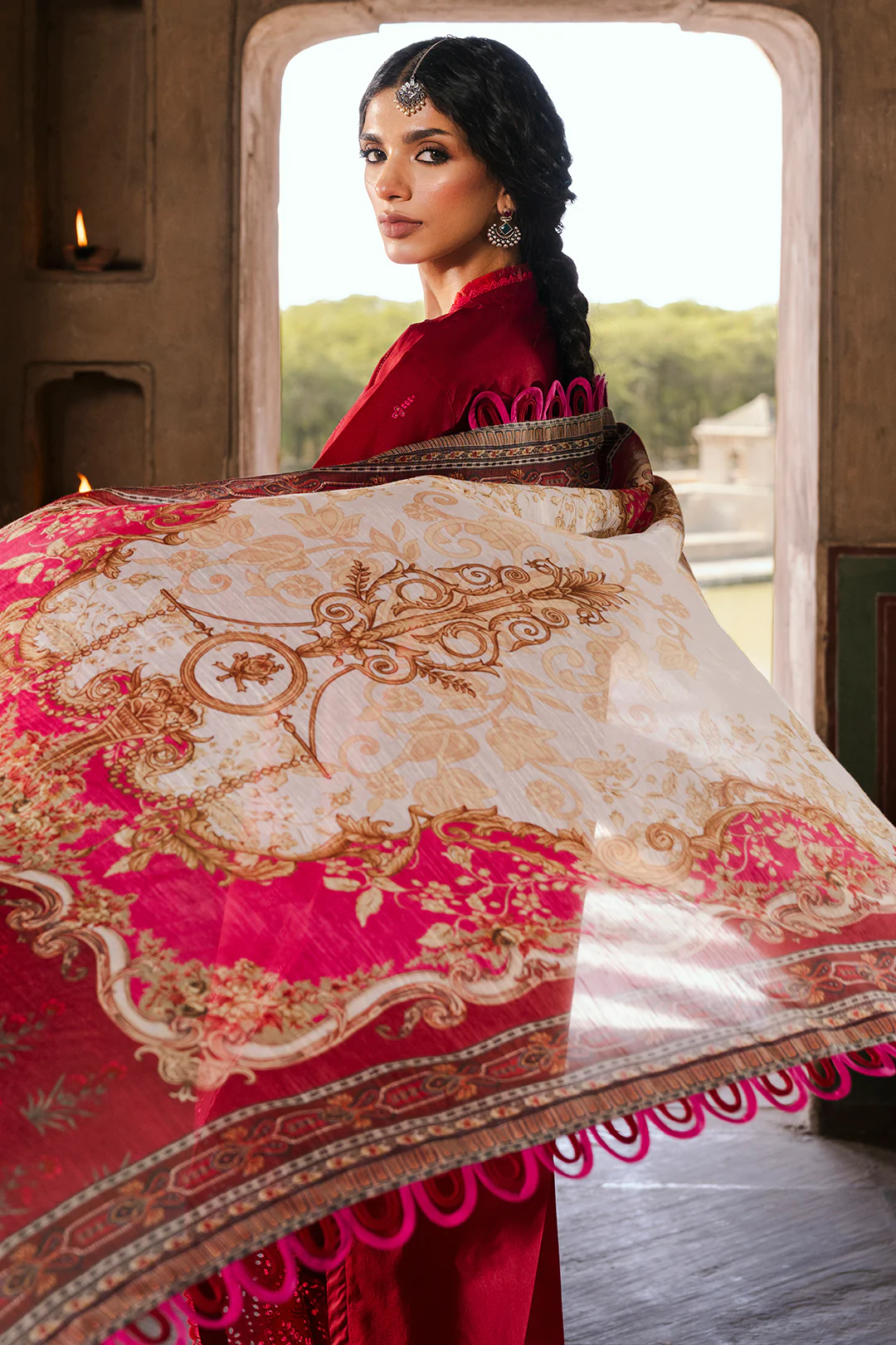 Embroidered Shirt Shalwar Dupatta - 0835 - Image 16