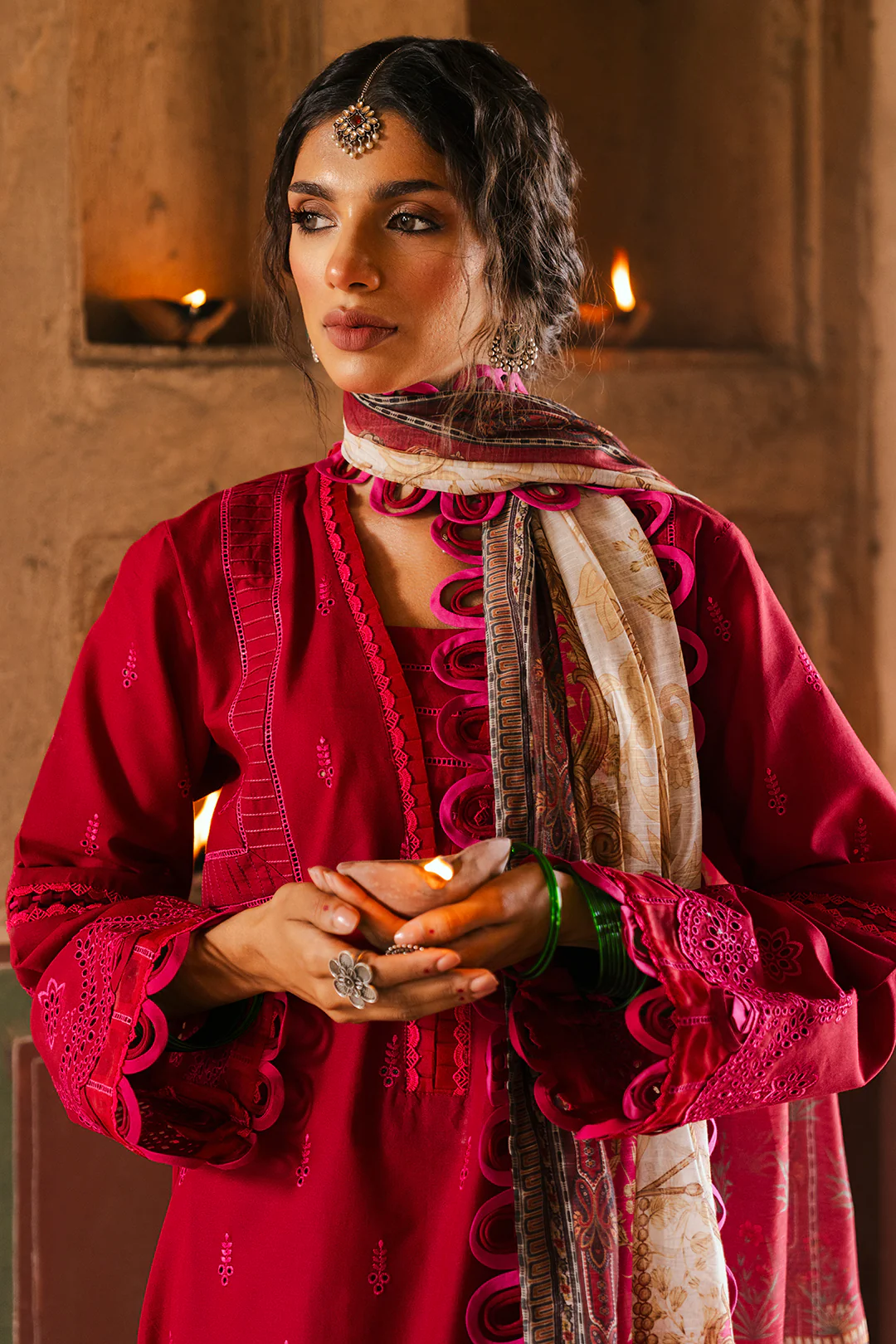 Embroidered Shirt Shalwar Dupatta - 0835 - Image 6