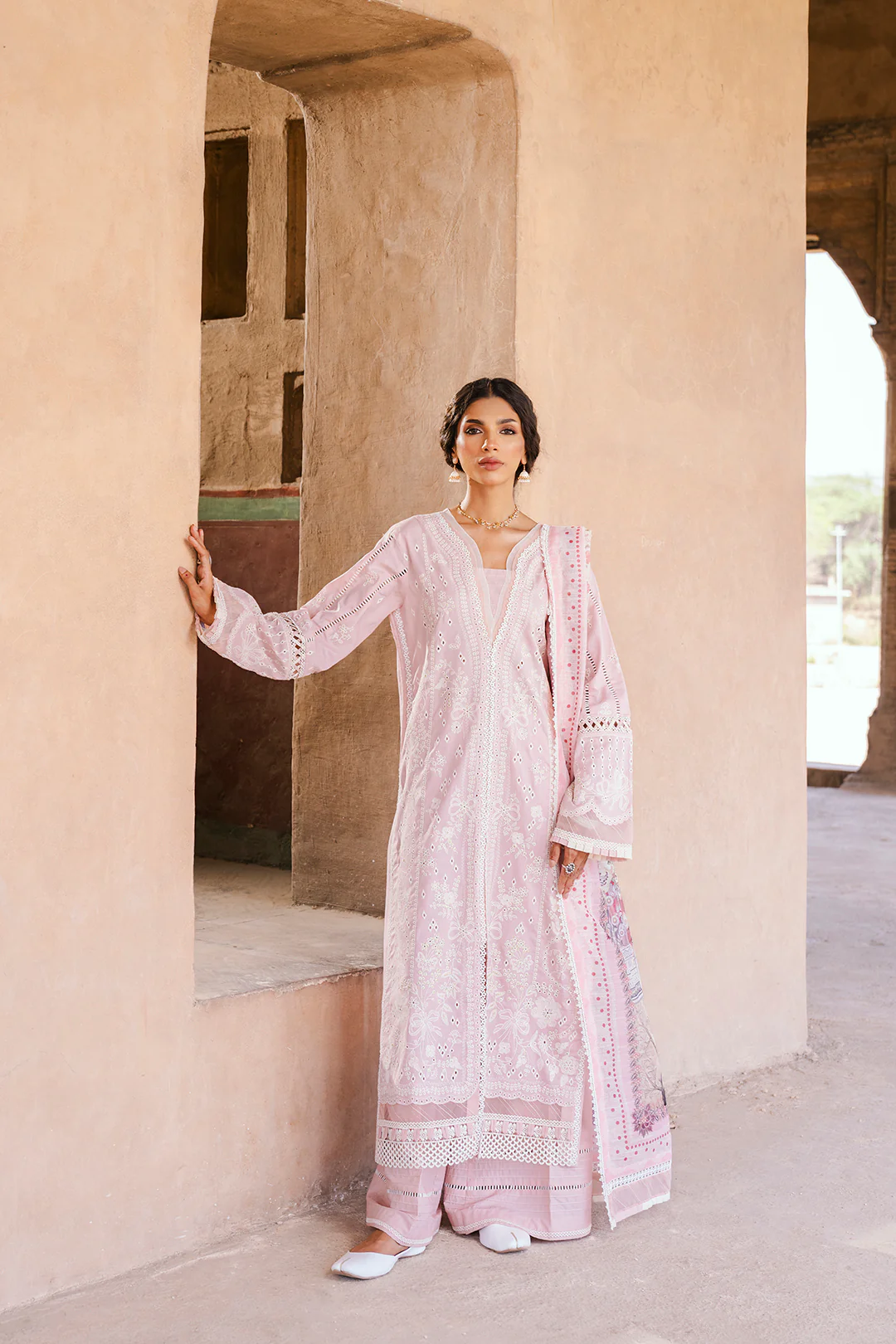 Embroidered Shirt Shalwar Dupatta - 0836 - Image 3