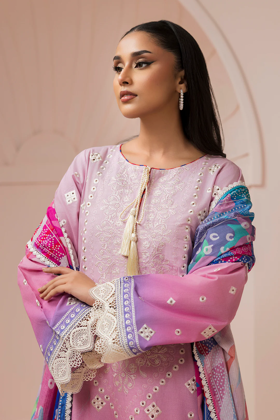 Embroidered Shirt Shalwar Dupatta - 0443 - Image 3