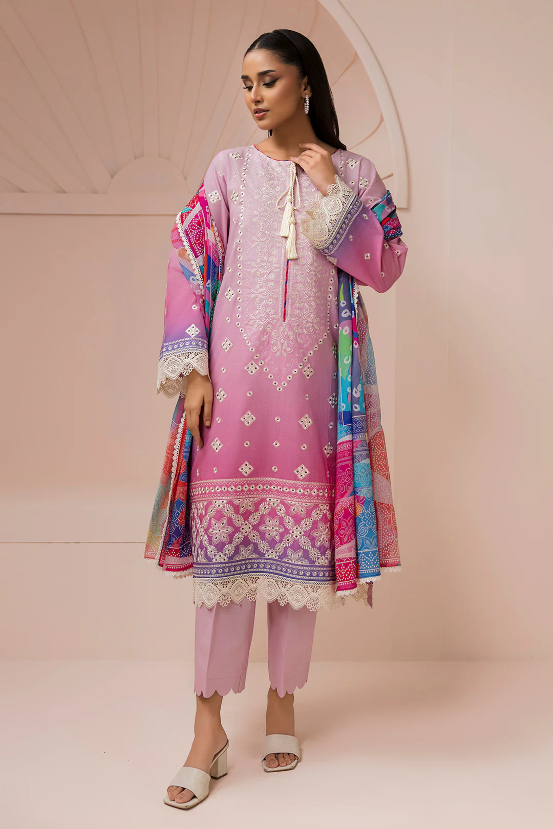Embroidered Shirt Shalwar Dupatta - 0443 - Image 4