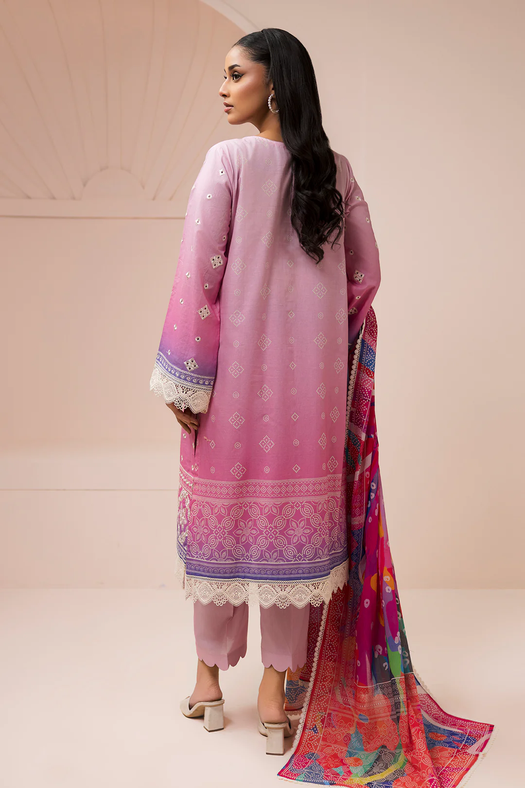 Embroidered Shirt Shalwar Dupatta - 0443 - Image 6