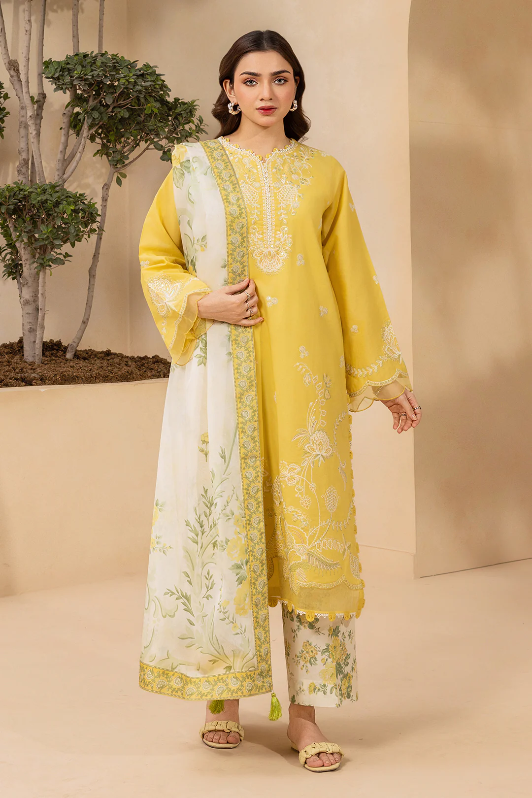 Embroidered Shirt Shalwar Dupatta - 0447 - Image 2