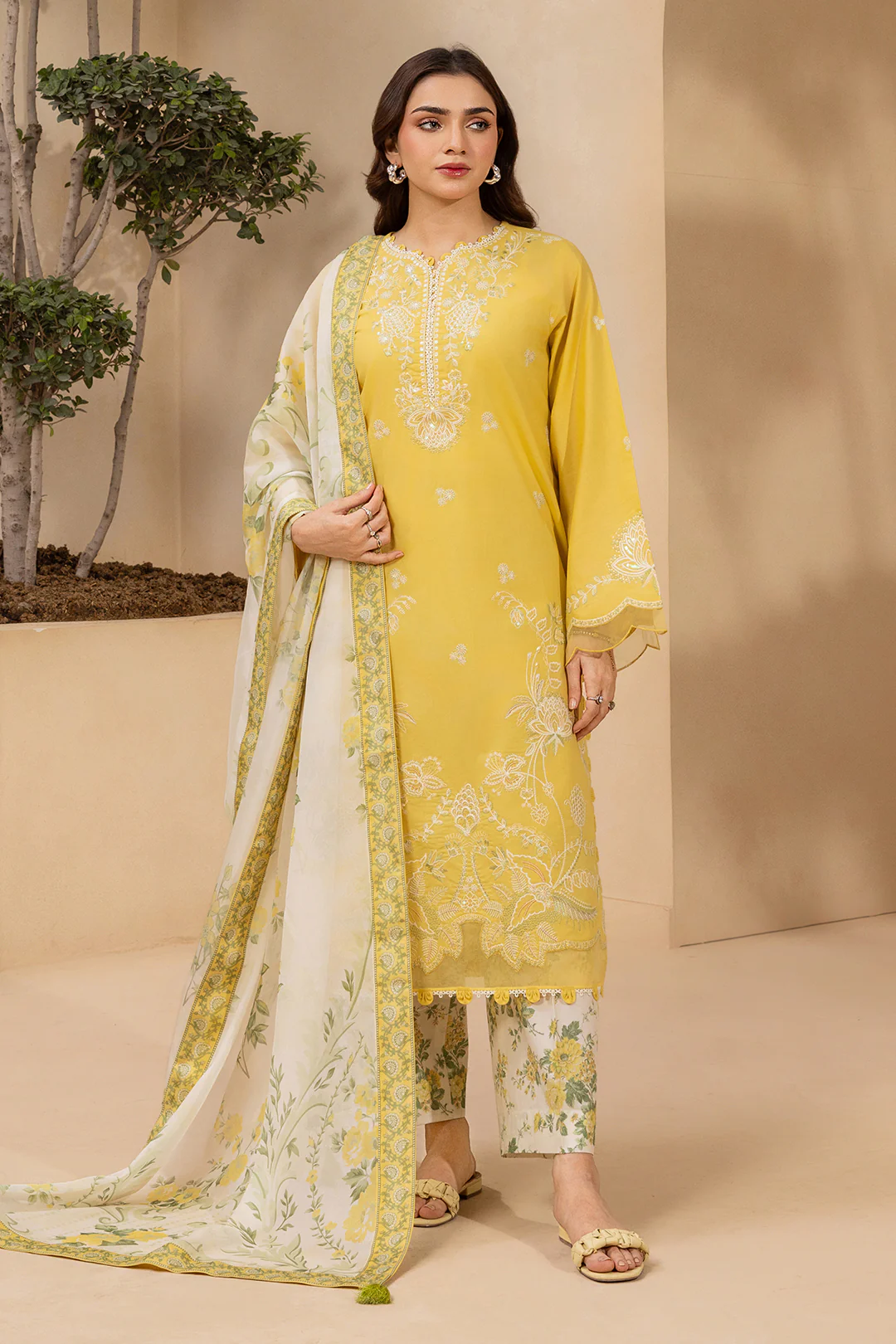 Embroidered Shirt Shalwar Dupatta - 0447 - Image 4