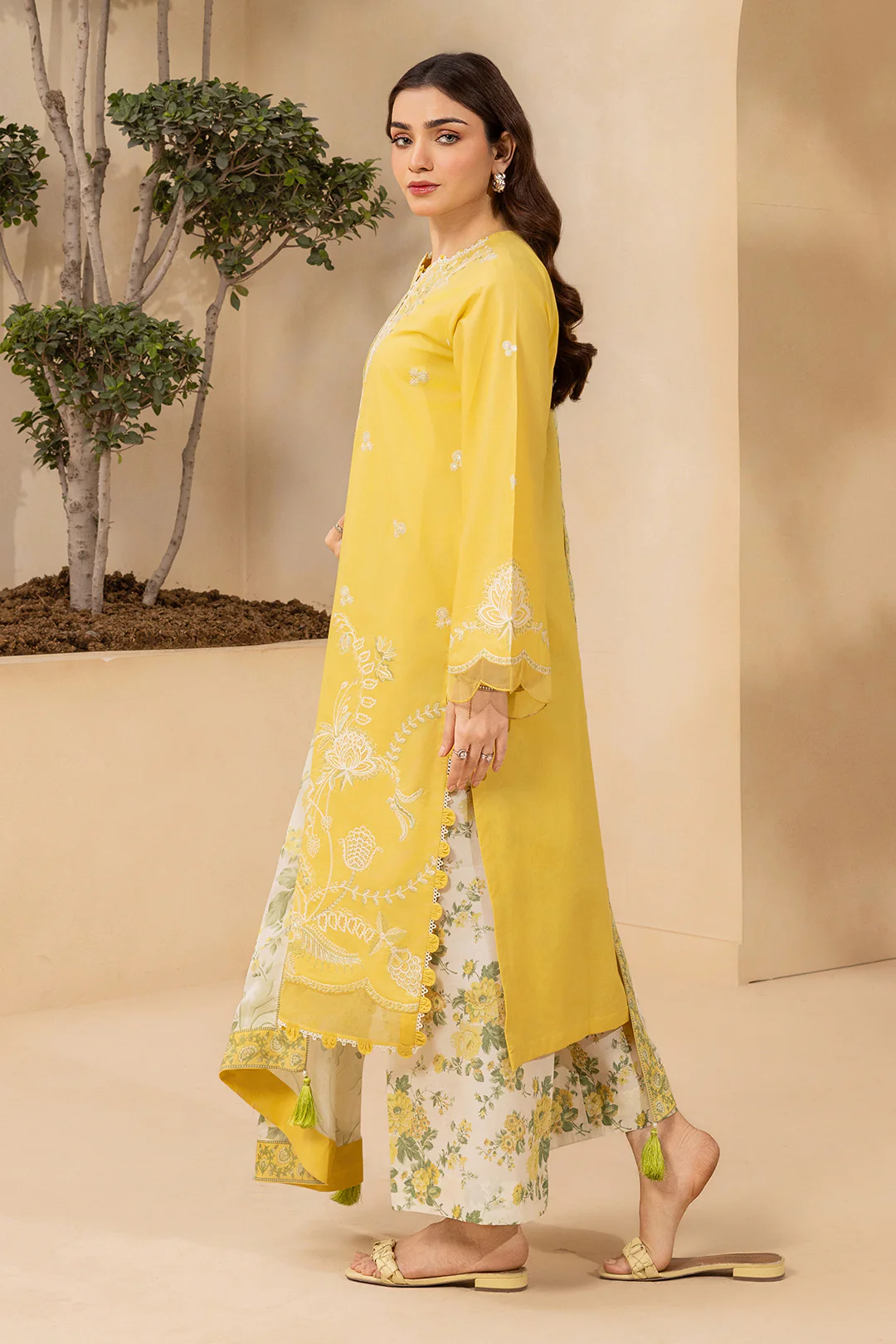 Embroidered Shirt Shalwar Dupatta - 0447 - Image 5