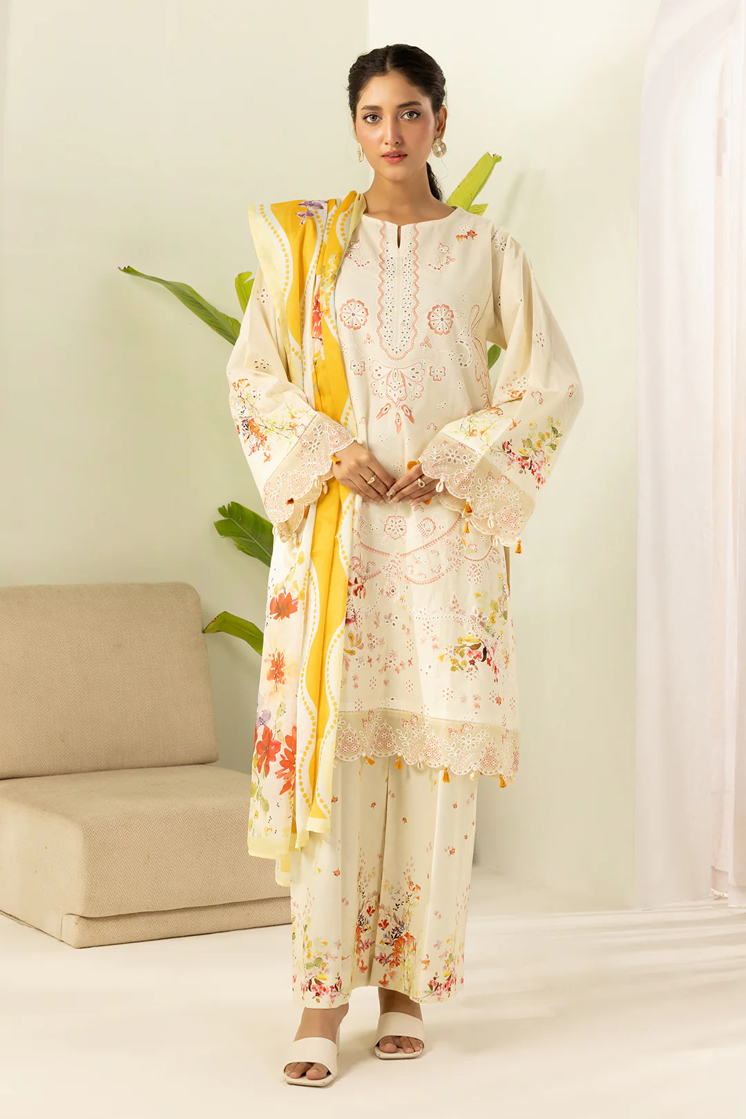 Embroidered Shirt Shalwar Dupatta - 0450 - Image 3