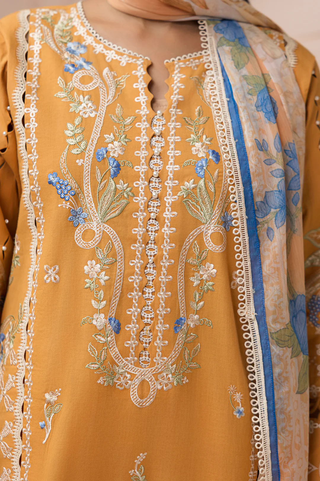 Embroidered Shirt Shalwar Dupatta - 0451 - Image 8