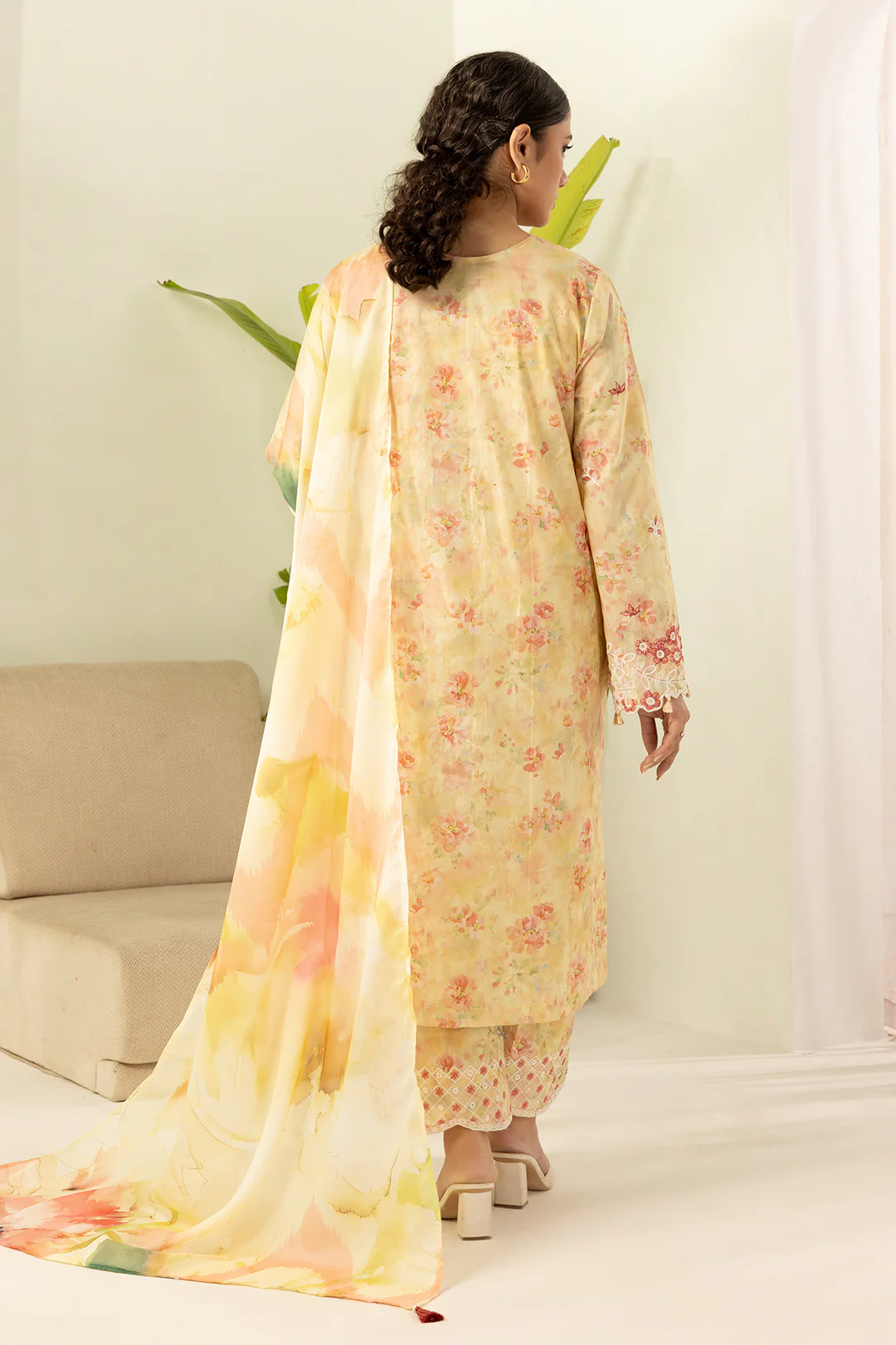 Embroidered Shirt Shalwar Dupatta - 0452 - Image 4