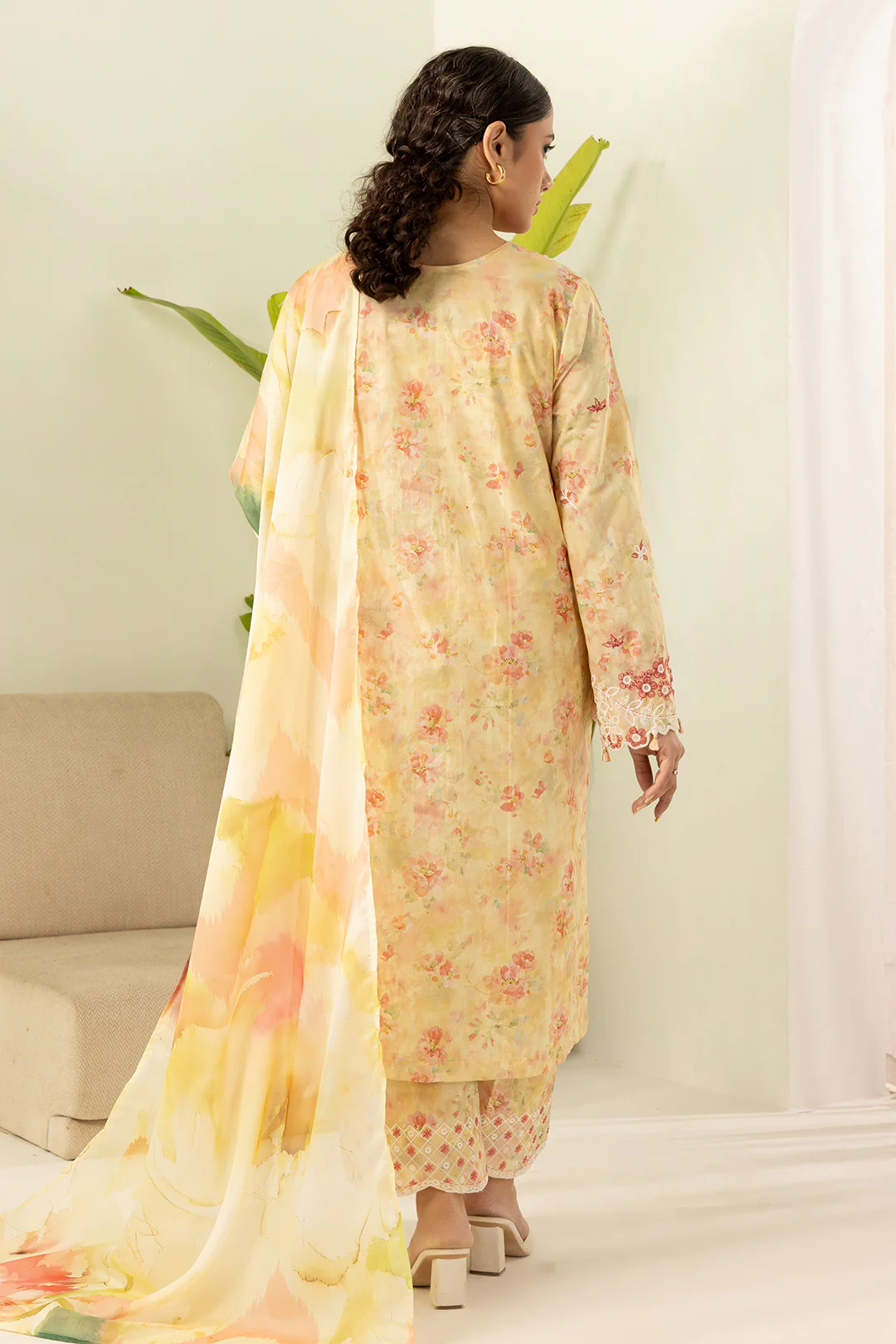 Embroidered Shirt Shalwar Dupatta - 0452 - Image 5