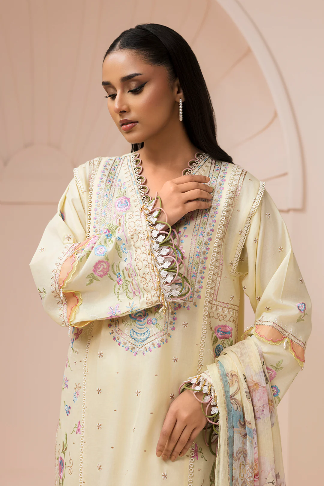 Embroidered Shirt Shalwar Dupatta - 0457 - Image 3