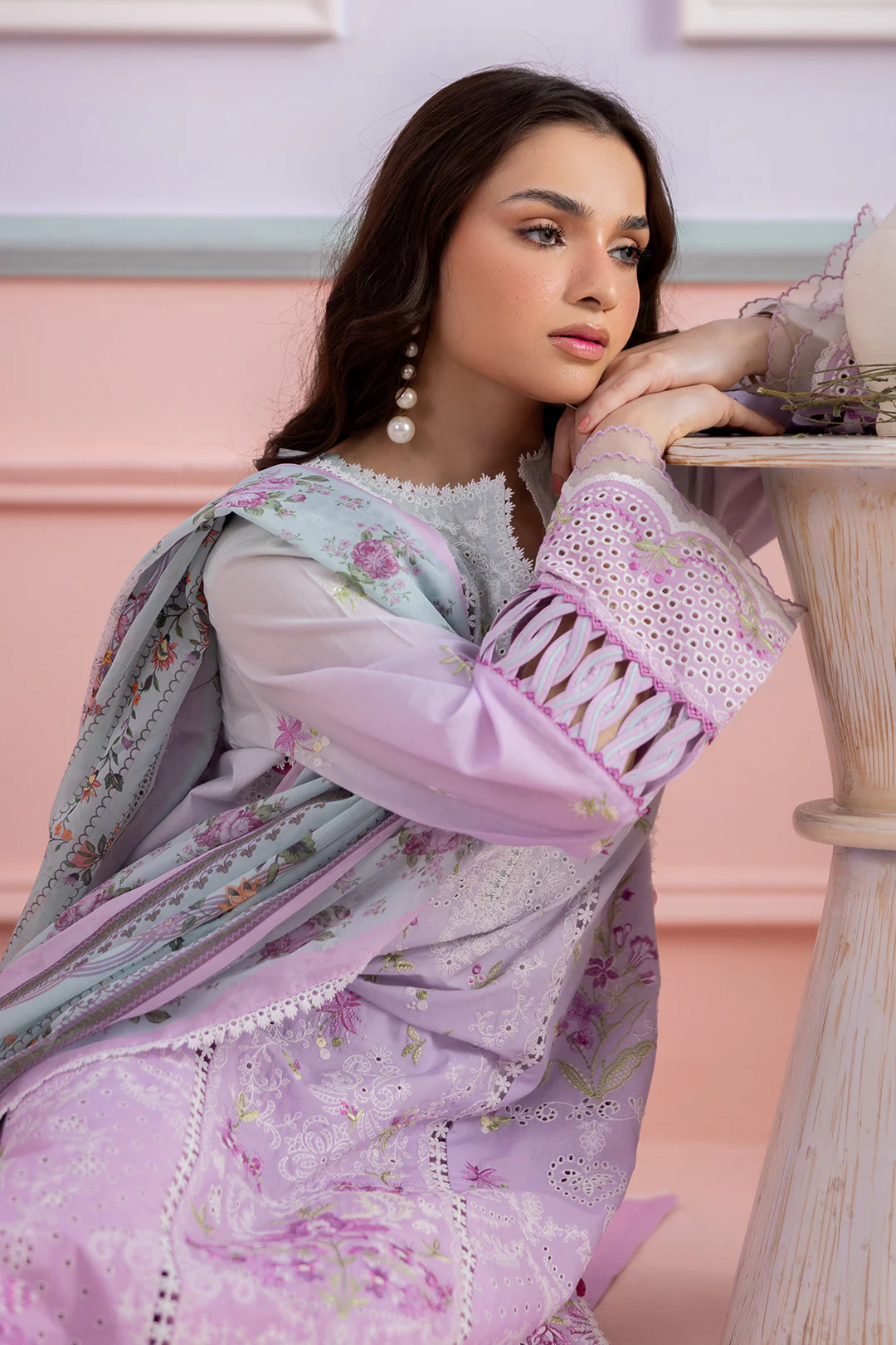 Embroidered Shirt Shalwar Dupatta - 0459 - Image 14