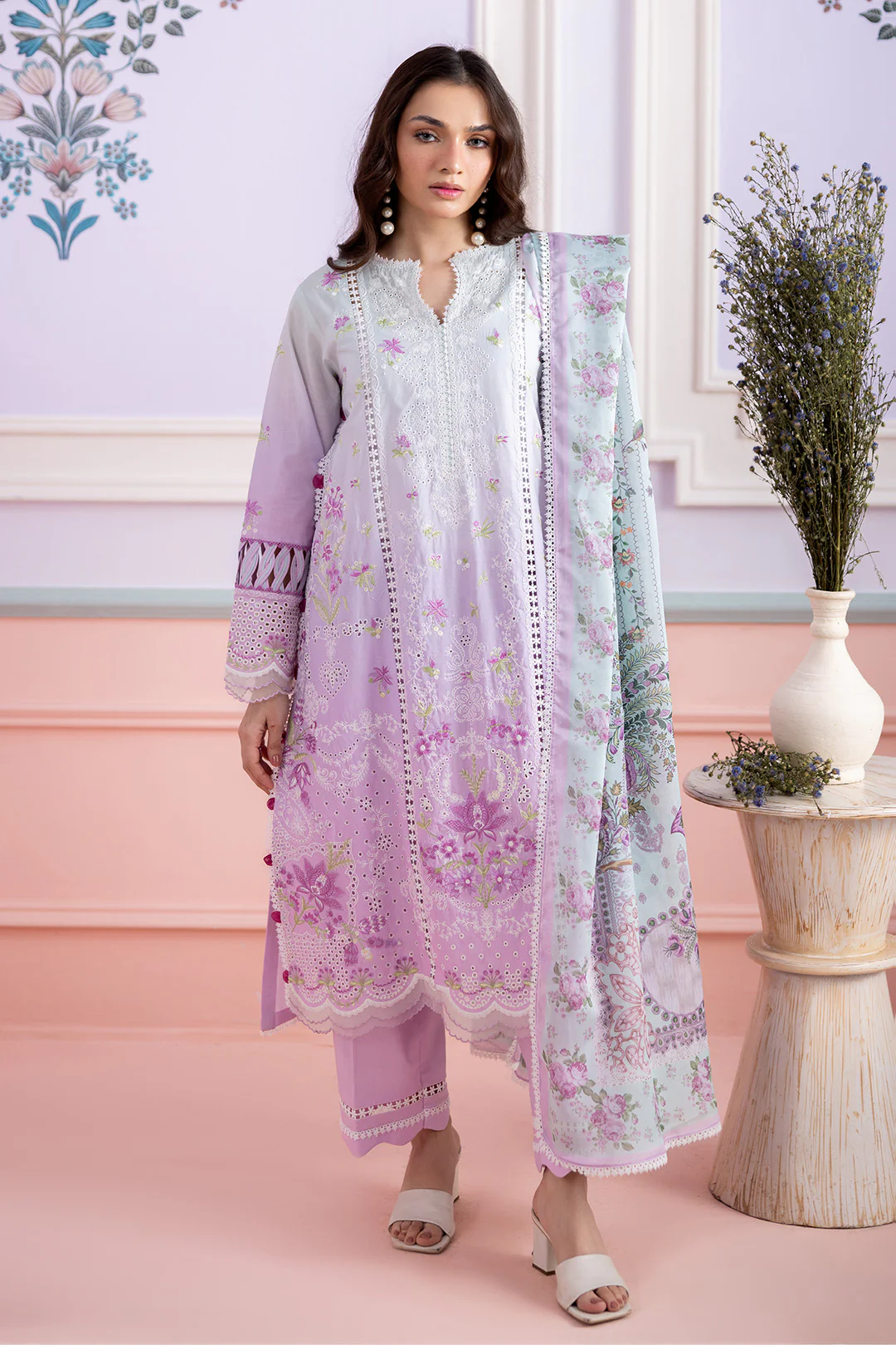 Embroidered Shirt Shalwar Dupatta - 0459 - Image 2