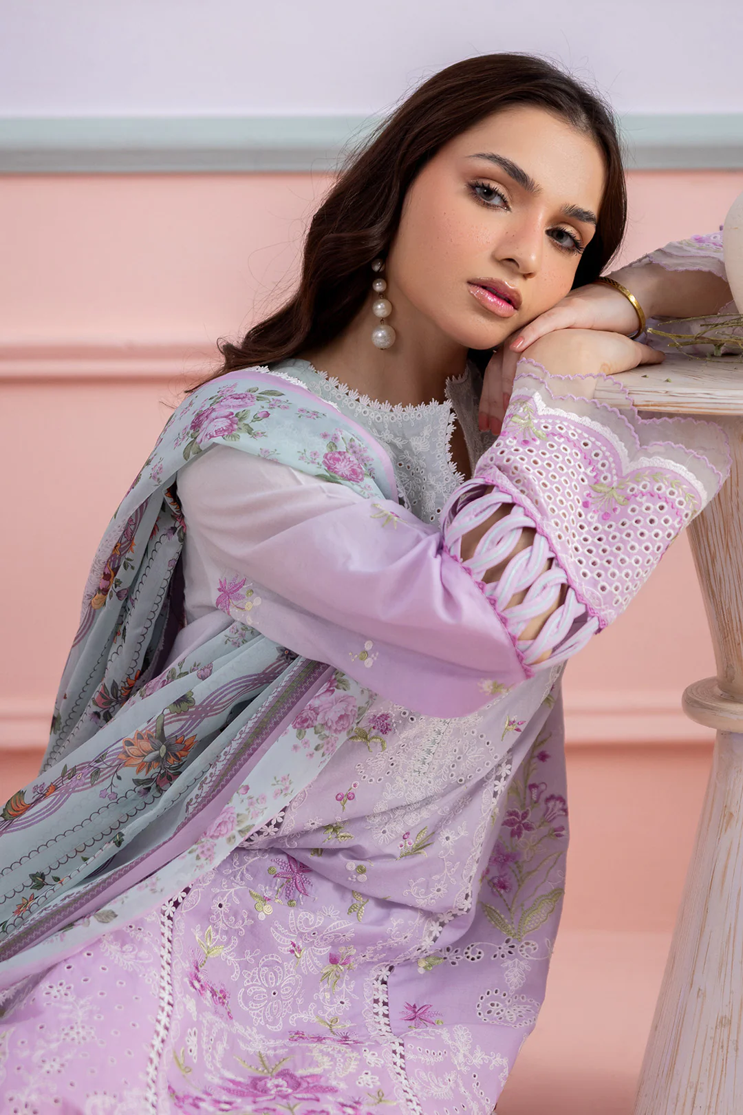 Embroidered Shirt Shalwar Dupatta - 0459 - Image 9