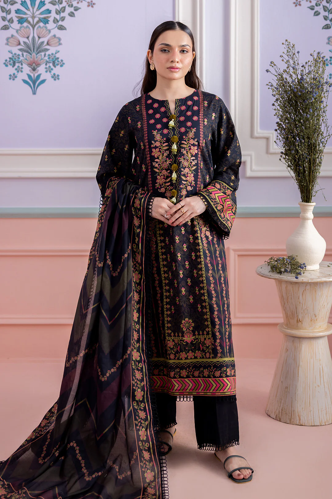 Embroidered Shirt Shalwar Dupatta - 0495 - Image 3
