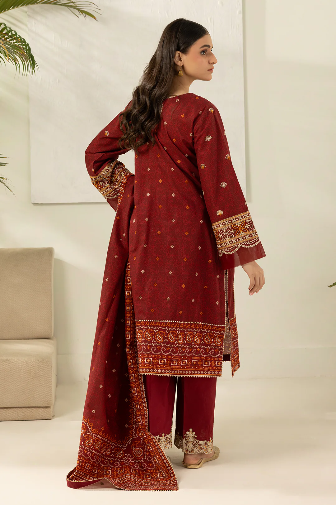 Embroidered Shirt Shalwar Dupatta - 0501 - Image 8