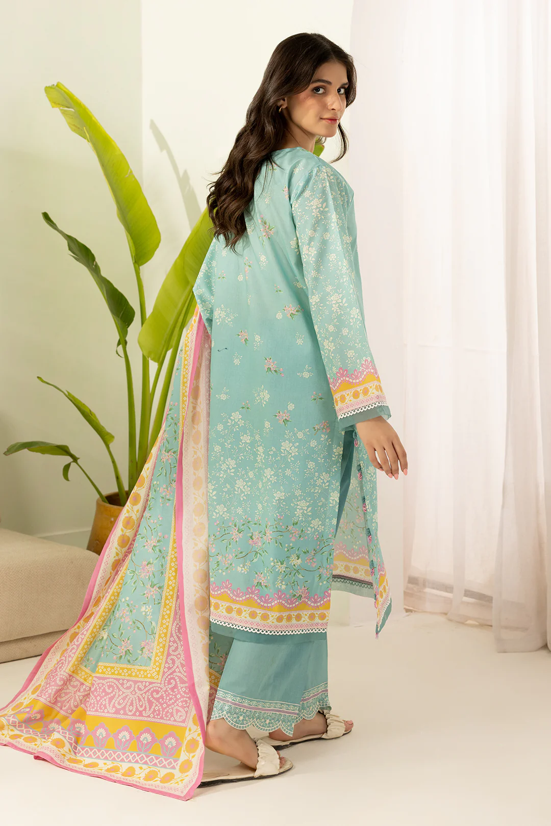 Embroidered Shirt Shalwar Dupatta - 0504 - Image 7