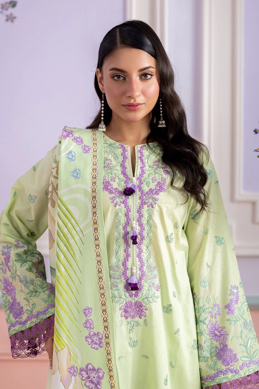 Embroidered Shirt Shalwar Dupatta - 0506 - Image 5