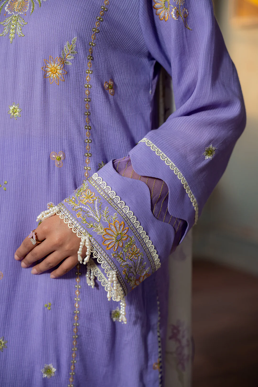 Embroidered Shirt Shalwar Dupatta - 0508 - Image 9