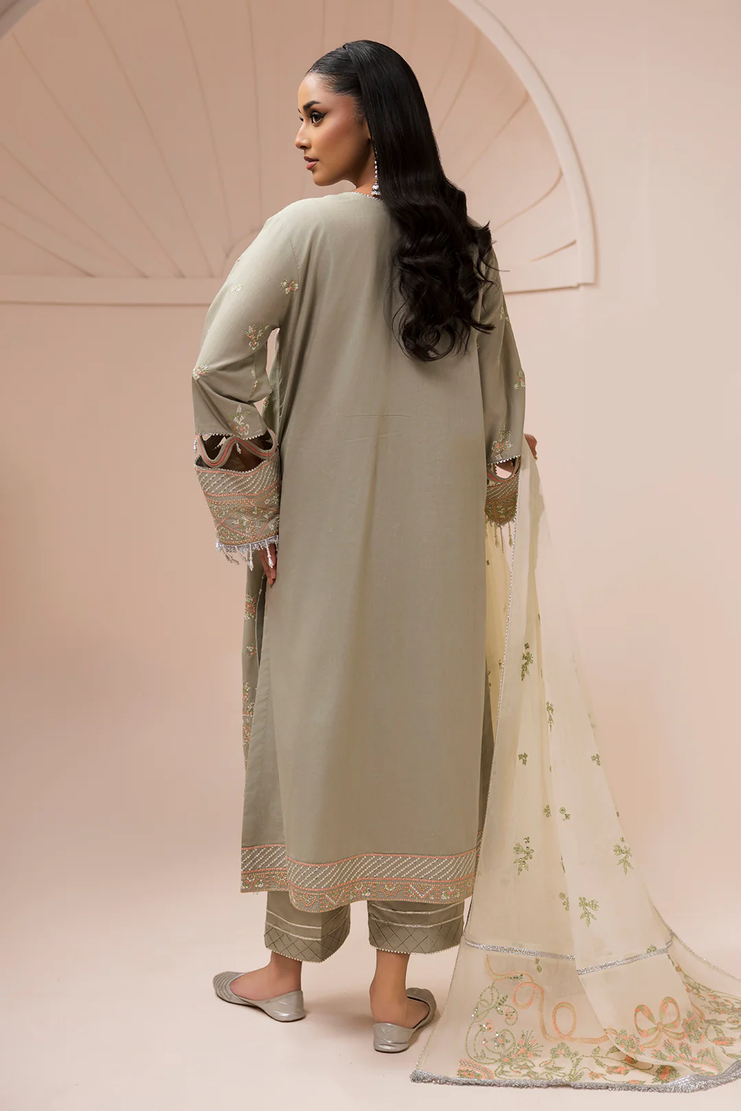 Embroidered Shirt Shalwar Dupatta - 0509 - Image 12