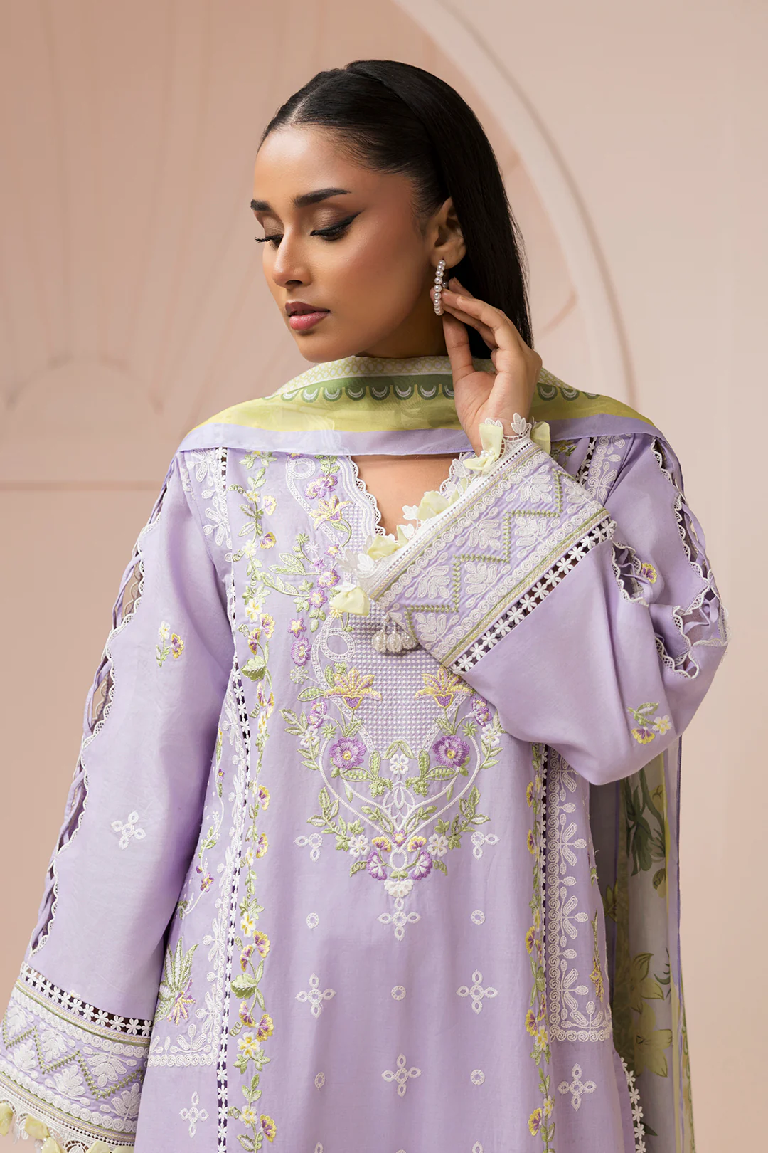 Embroidered Shirt Shalwar Dupatta - 0517 - Image 3