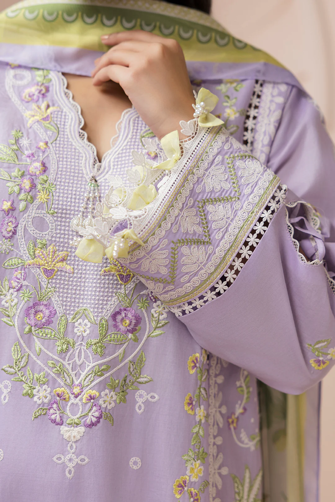Embroidered Shirt Shalwar Dupatta - 0517 - Image 6