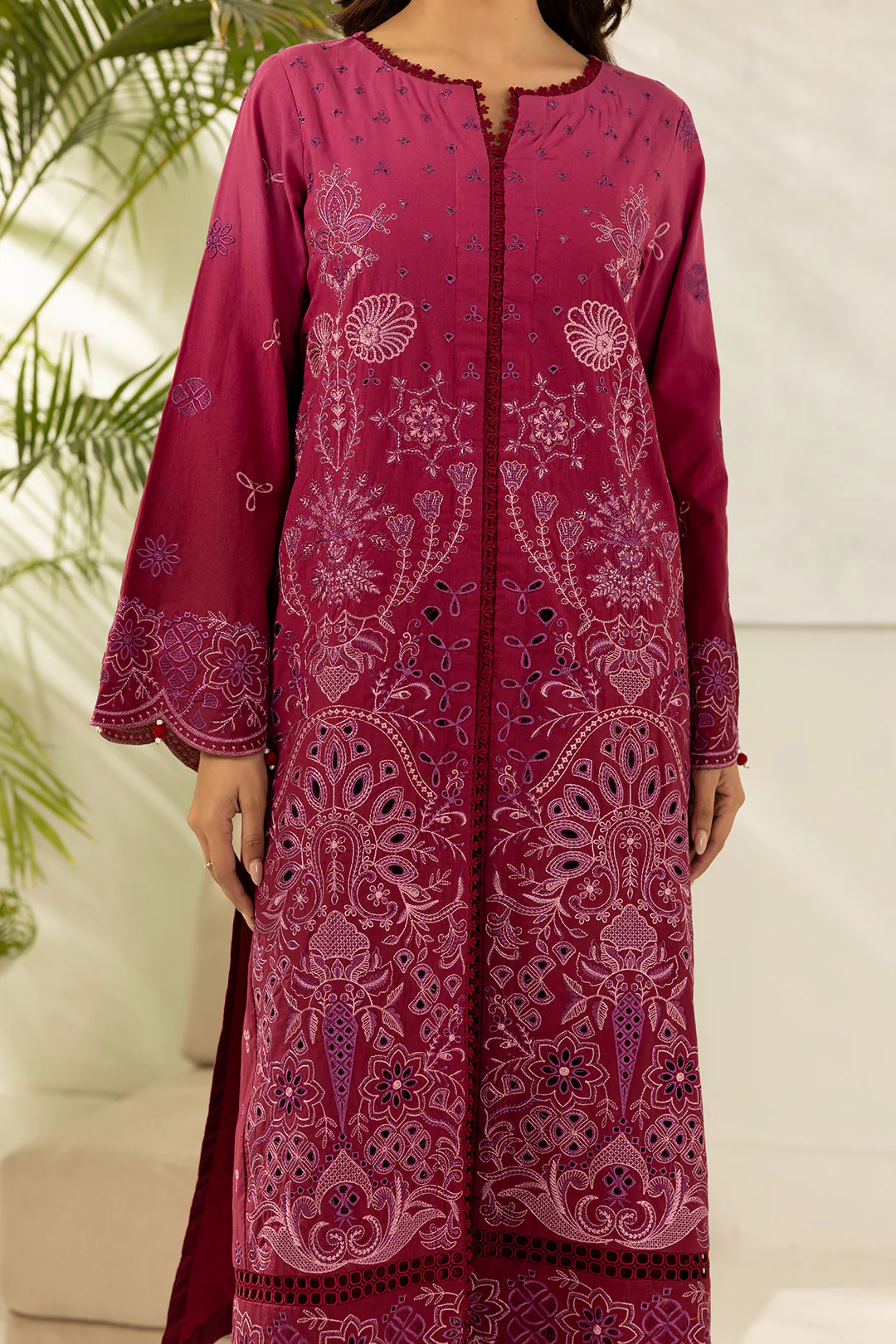 Embroidered Shirt Shalwar Dupatta - 0520 - Image 5
