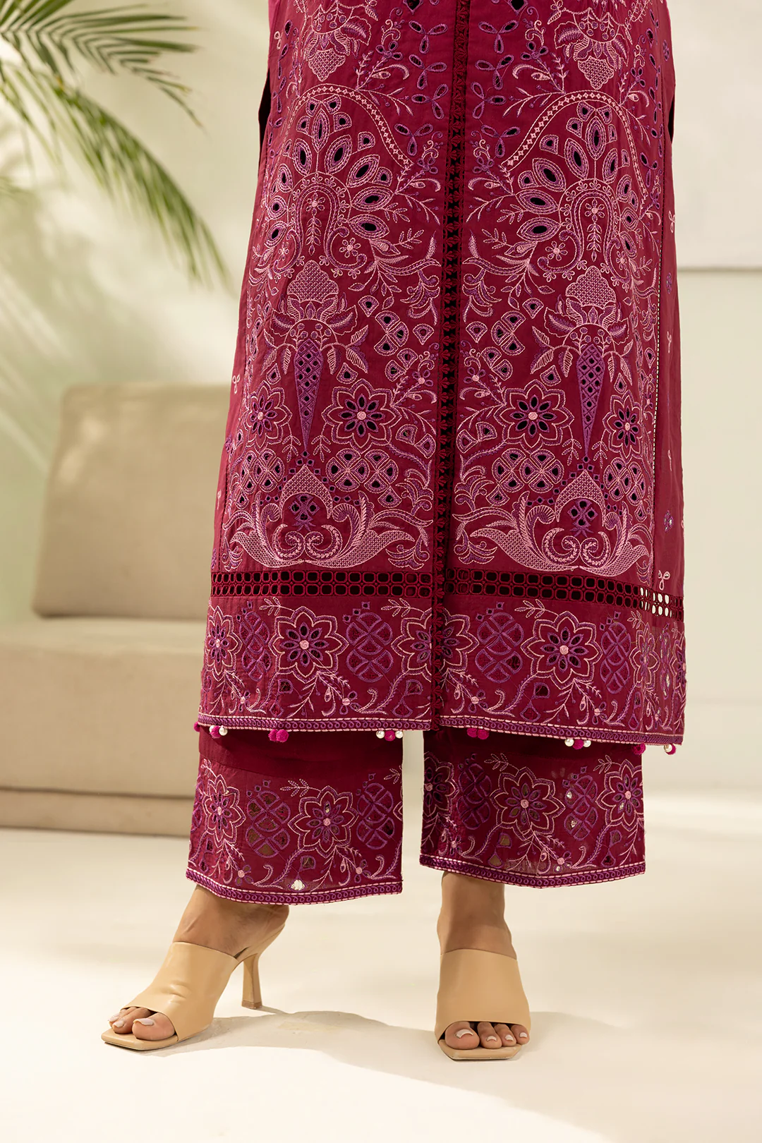 Embroidered Shirt Shalwar Dupatta - 0520 - Image 6