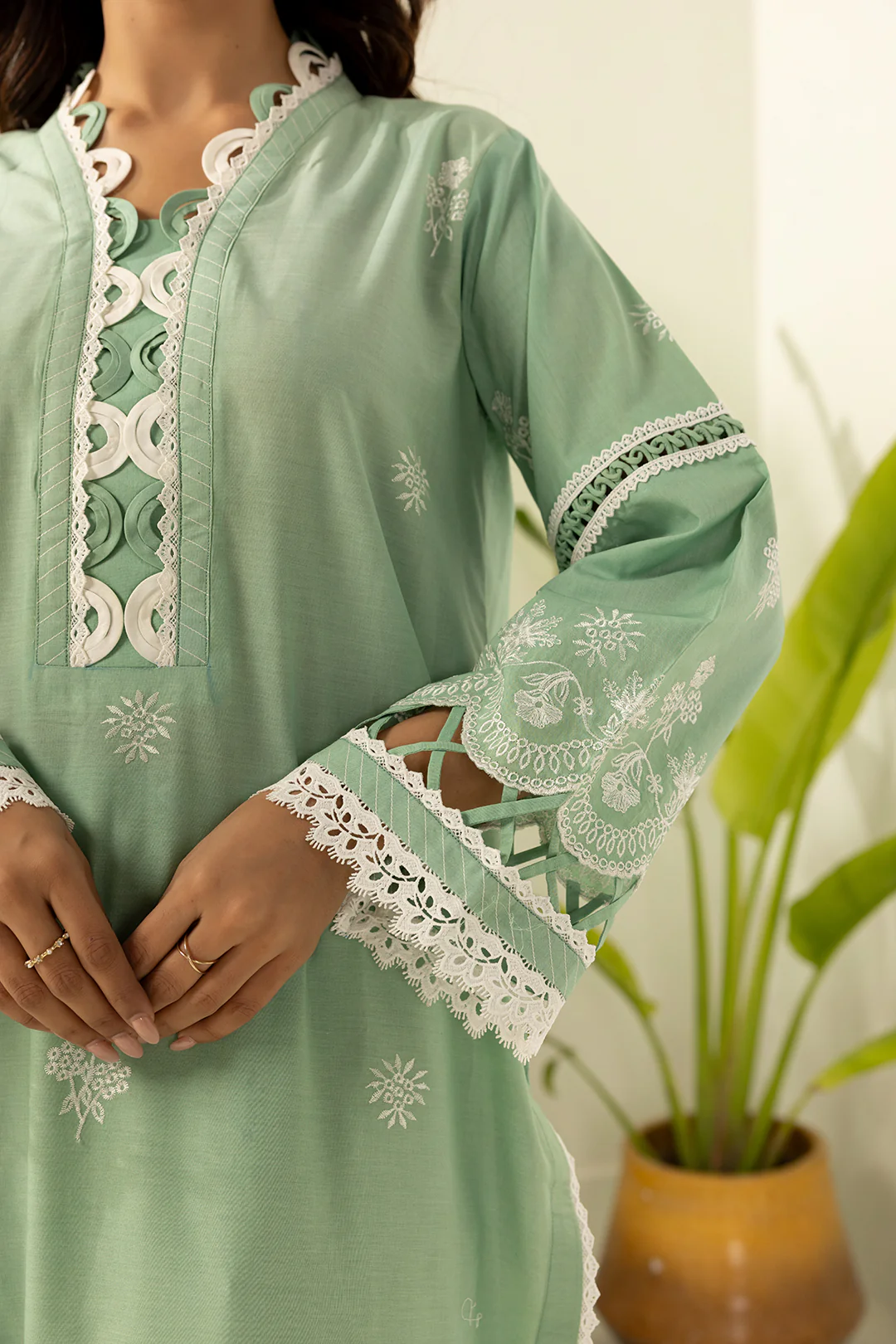 Embroidered Shirt Shalwar Dupatta - 0568 - Image 7