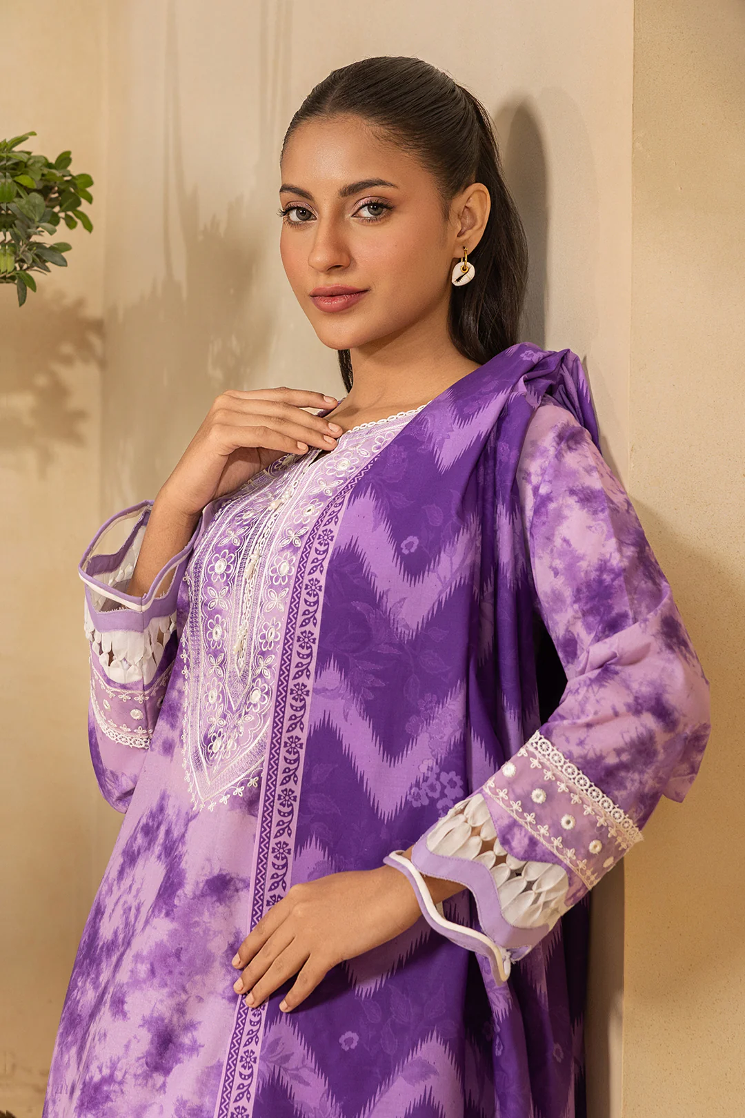 Embroidered Shirt Shalwar Dupatta - 0571 - Image 5