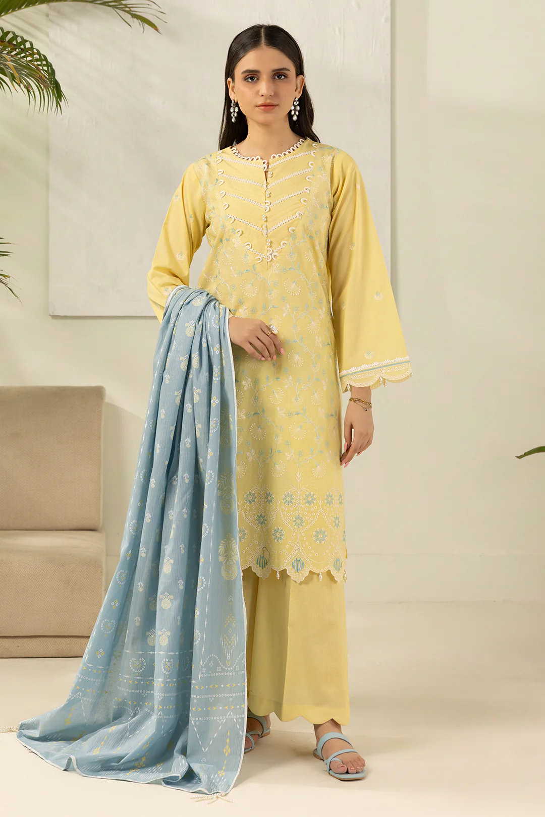 Embroidered Shirt Shalwar Dupatta - 0574 - Image 2