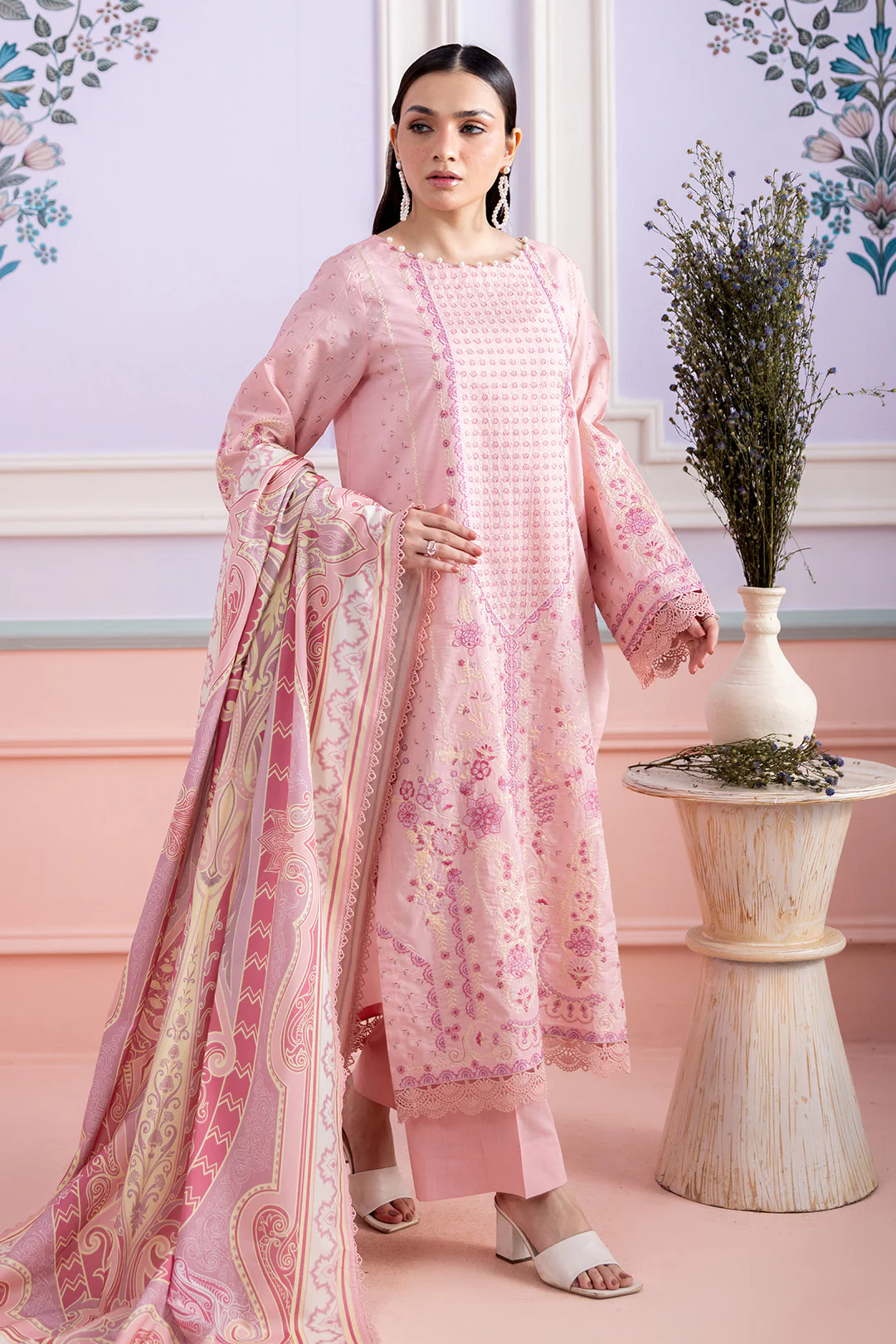 Embroidered Shirt Shalwar Dupatta - 0575 - Image 4