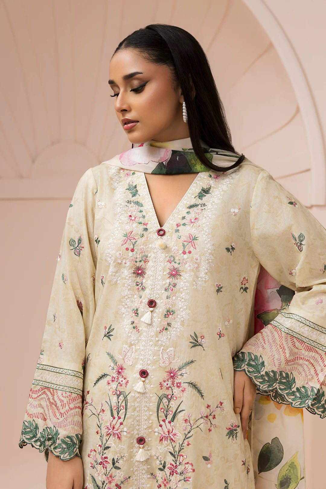 Embroidered Shirt Shalwar Dupatta - 0580 - Image 3