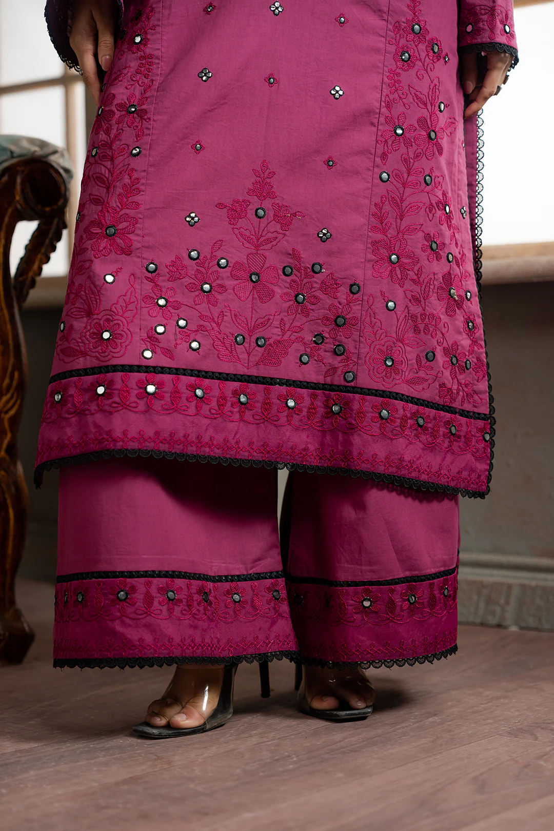 Embroidered Shirt Shalwar Dupatta - 0584 - Image 11
