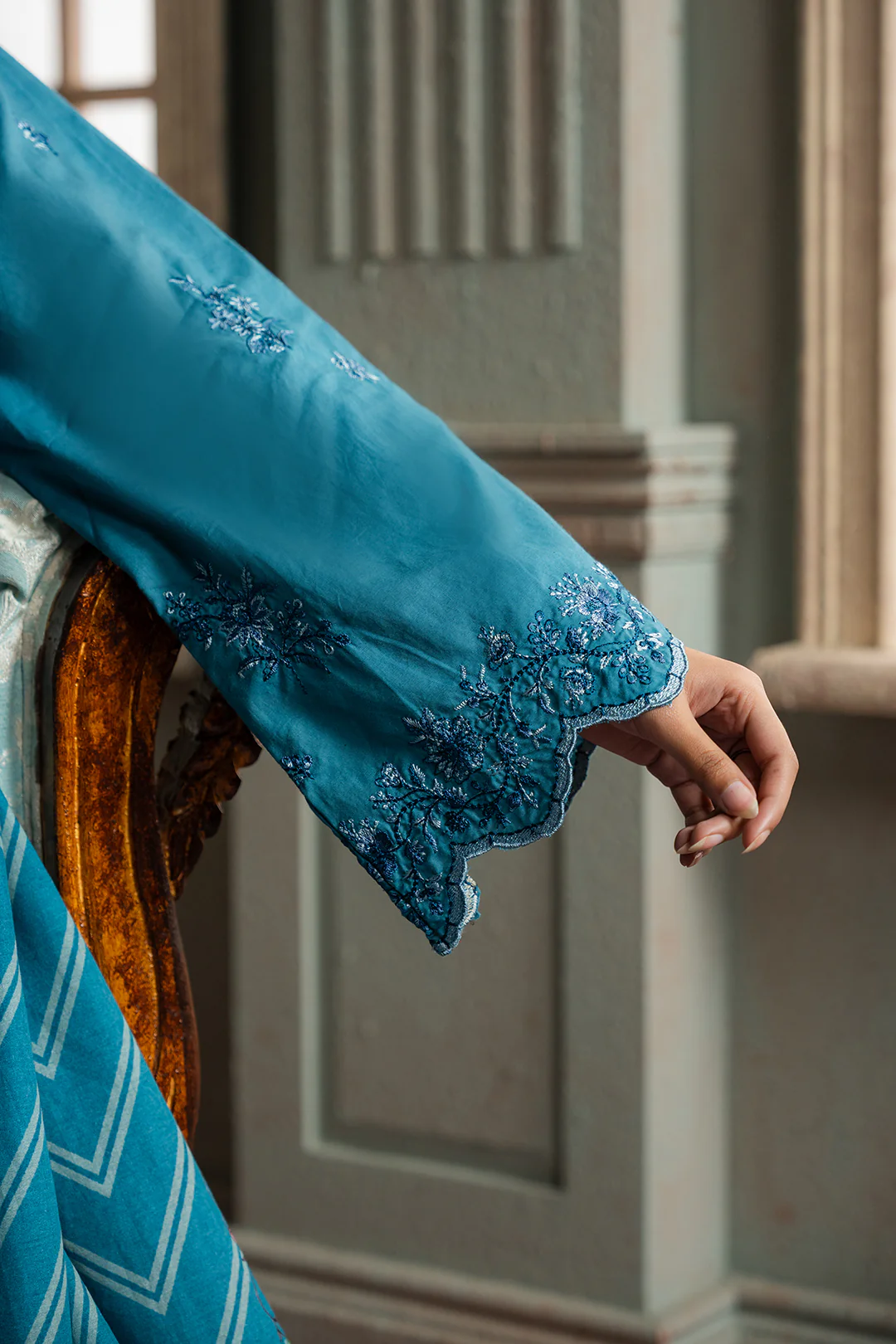 Embroidered Shirt Shalwar Dupatta - 0588 - Image 10