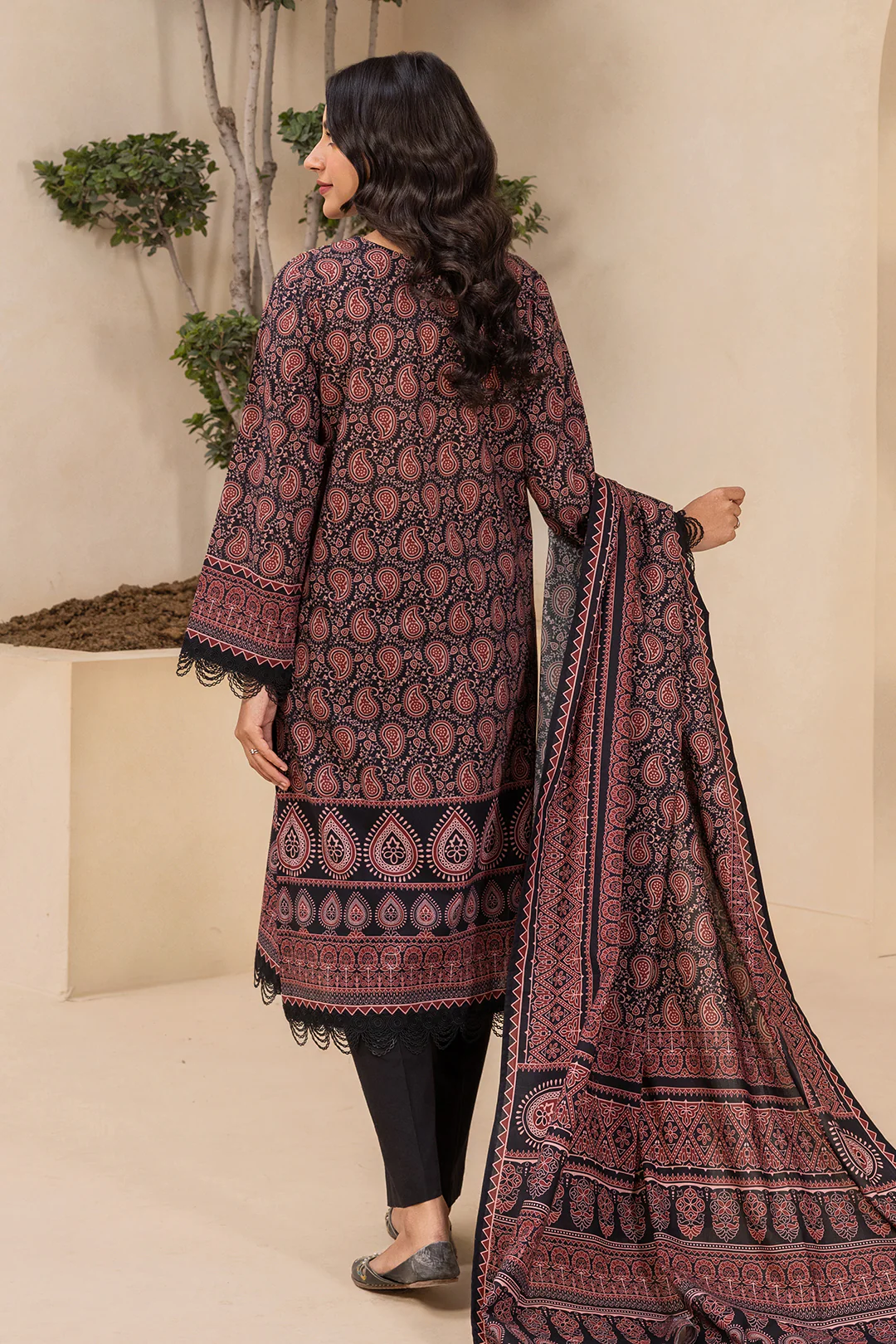 Embroidered Shirt Shalwar Dupatta - 0639 - Image 10