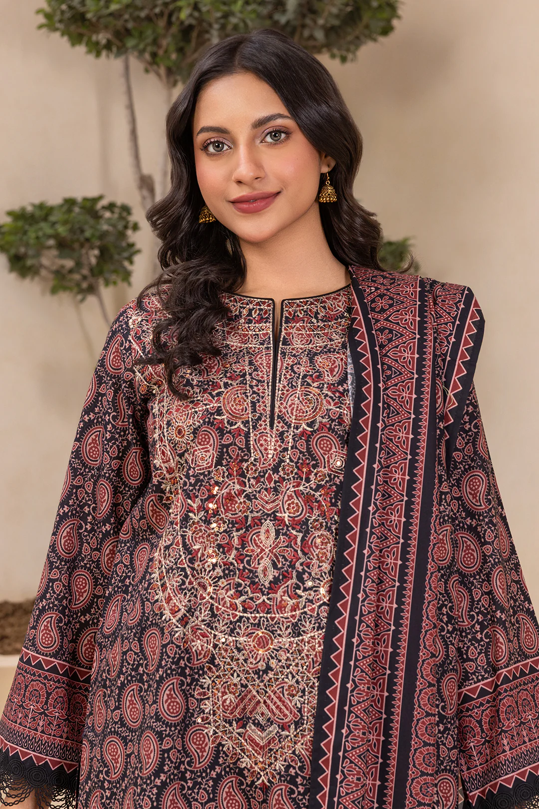 Embroidered Shirt Shalwar Dupatta - 0639 - Image 3