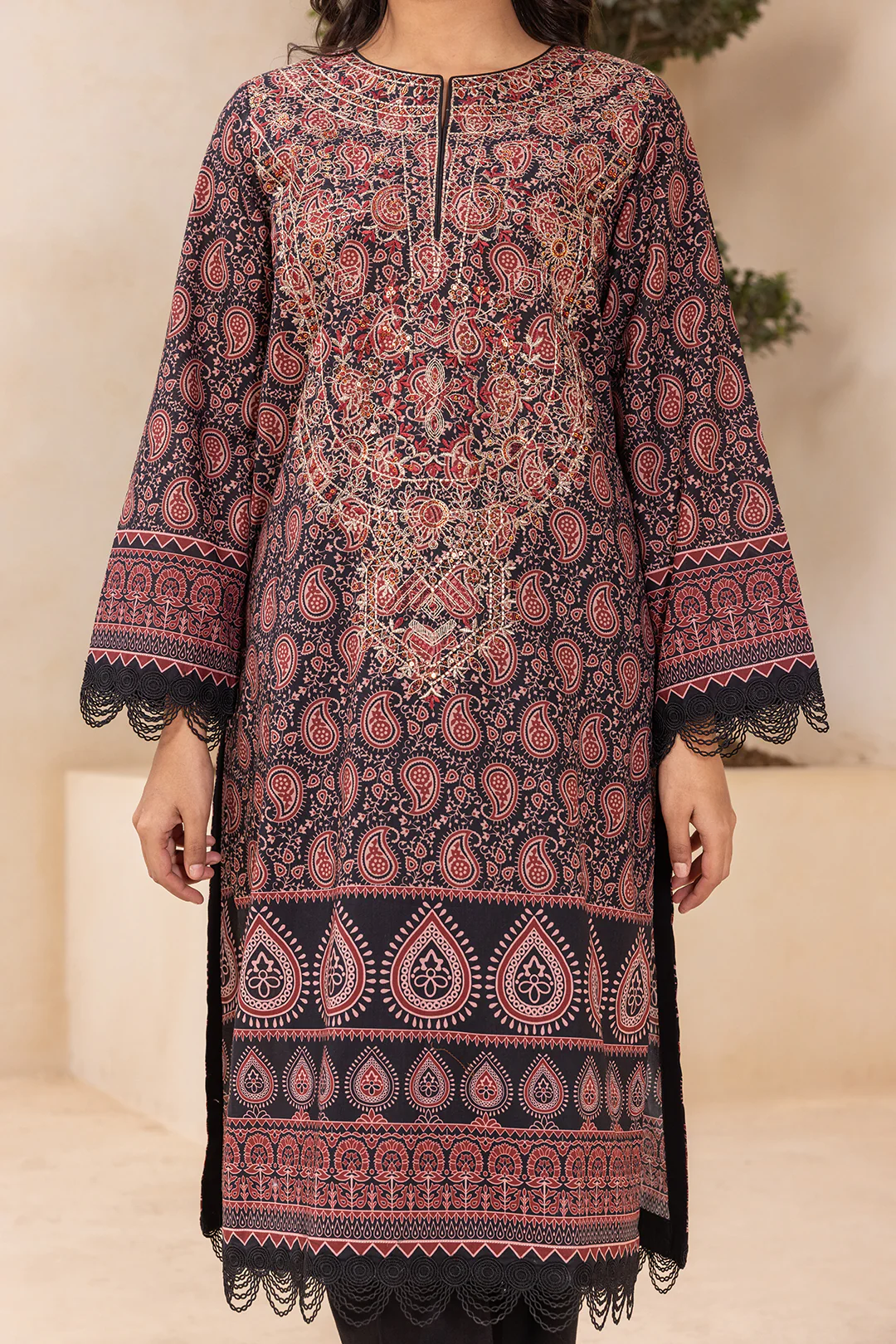 Embroidered Shirt Shalwar Dupatta - 0639 - Image 7