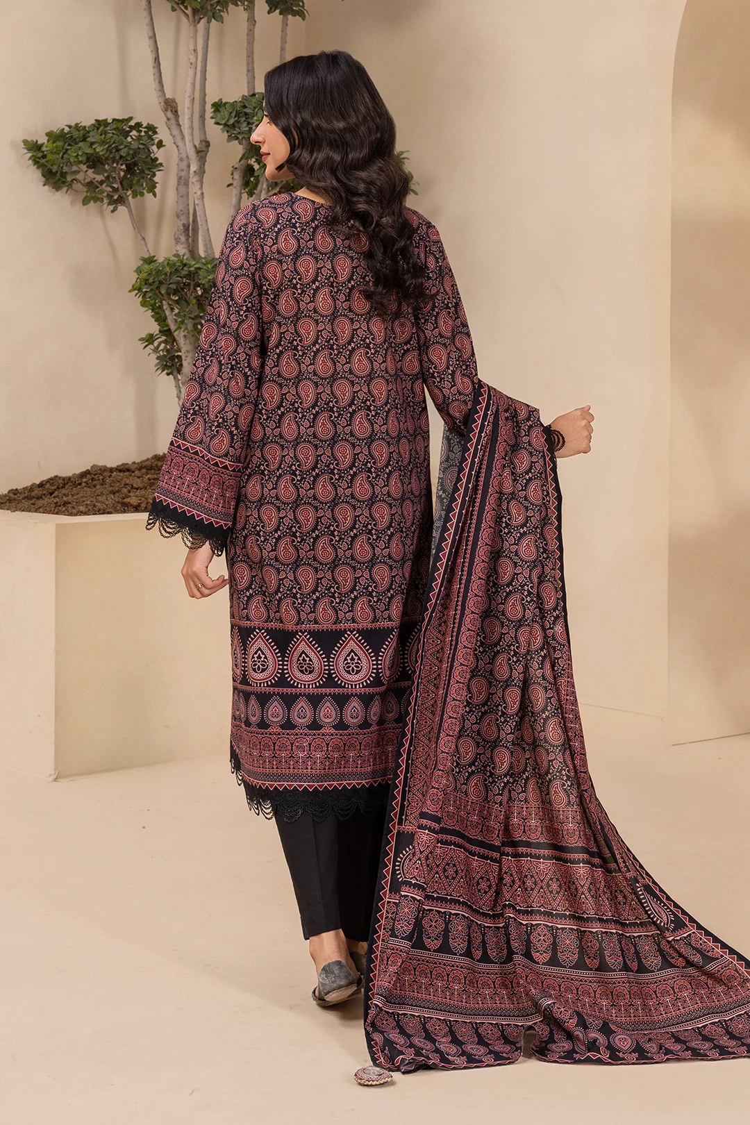Embroidered Shirt Shalwar Dupatta - 0639 - Image 9