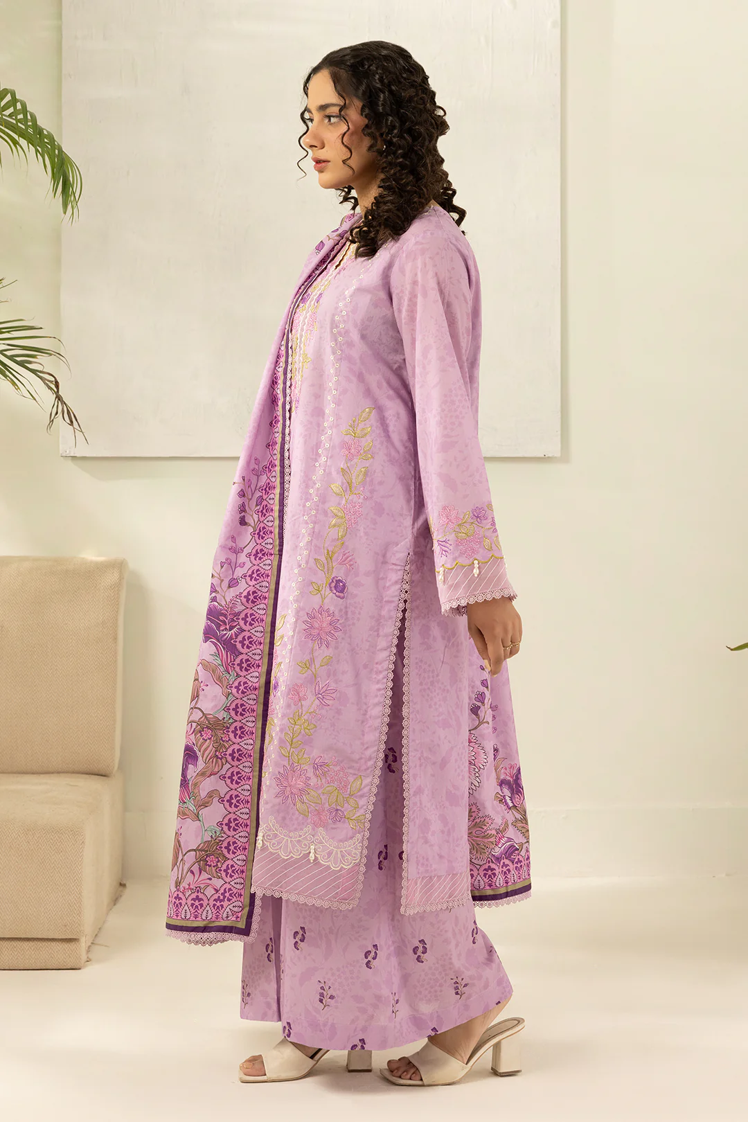 Embroidered Shirt Shalwar Dupatta - 0640 - Image 10