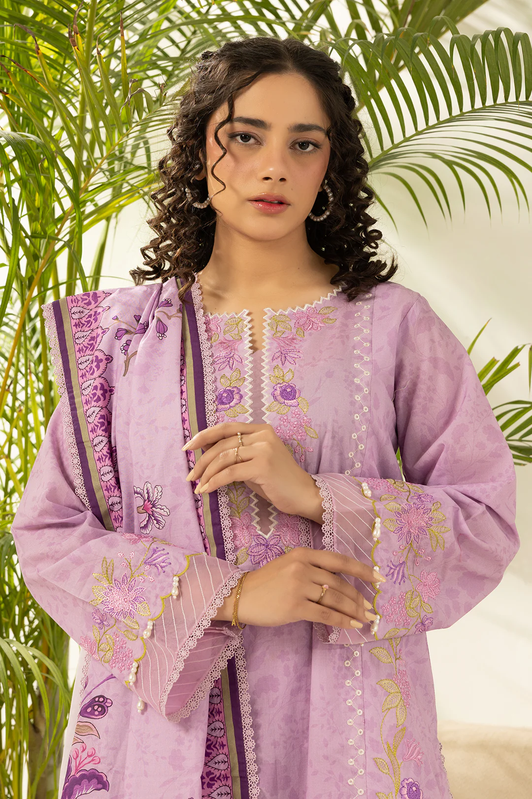 Embroidered Shirt Shalwar Dupatta - 0640 - Image 3