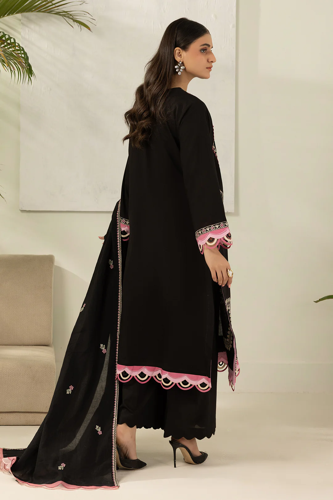 Embroidered Shirt Shalwar Dupatta - 0646 - Image 8
