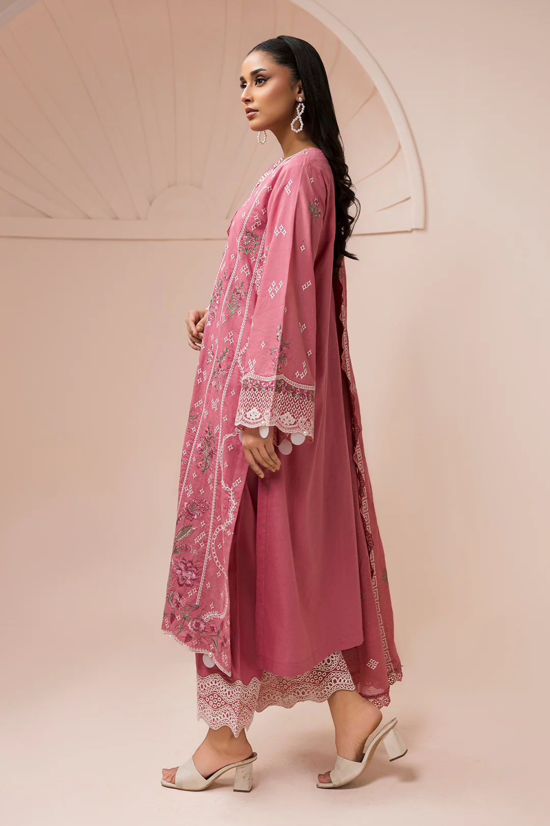 Embroidered Shirt Shalwar Dupatta - 0654 - Image 8