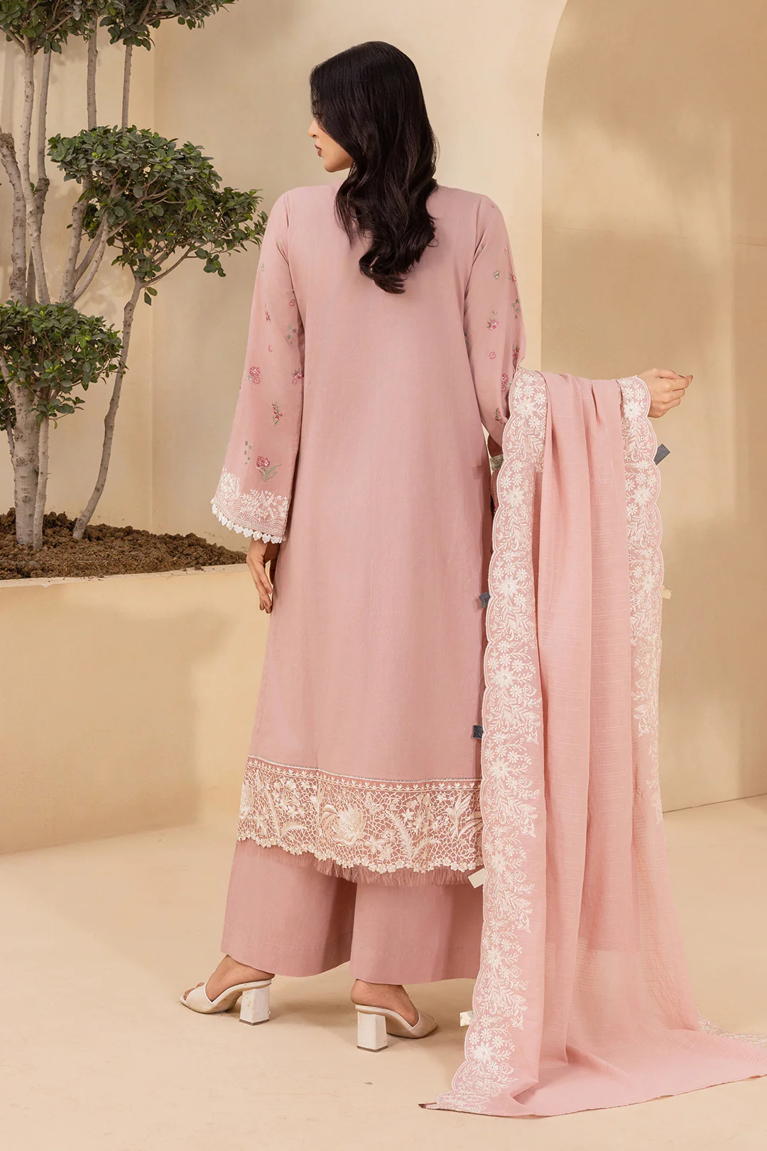 Embroidered Shirt Shalwar Dupatta - 0658 - Image 10