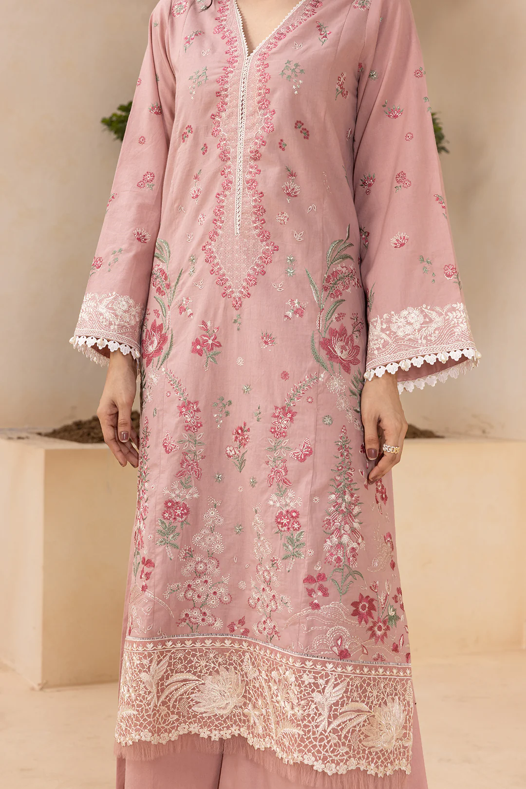 Embroidered Shirt Shalwar Dupatta - 0658 - Image 7