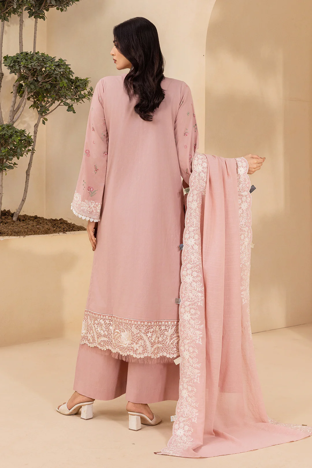 Embroidered Shirt Shalwar Dupatta - 0658 - Image 9