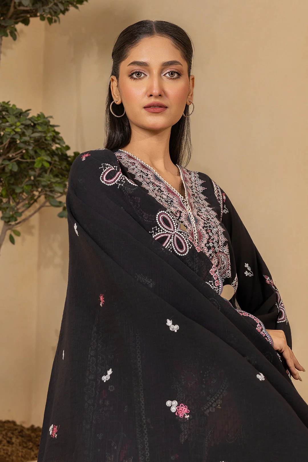 Embroidered Shirt Shalwar Dupatta - 0660 - Image 3