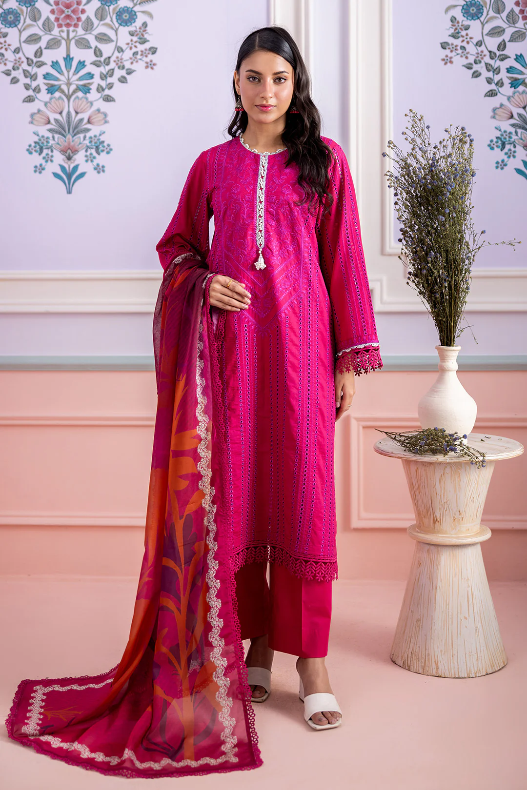 Embroidered Shirt Shalwar Dupatta - 0713 - Image 2