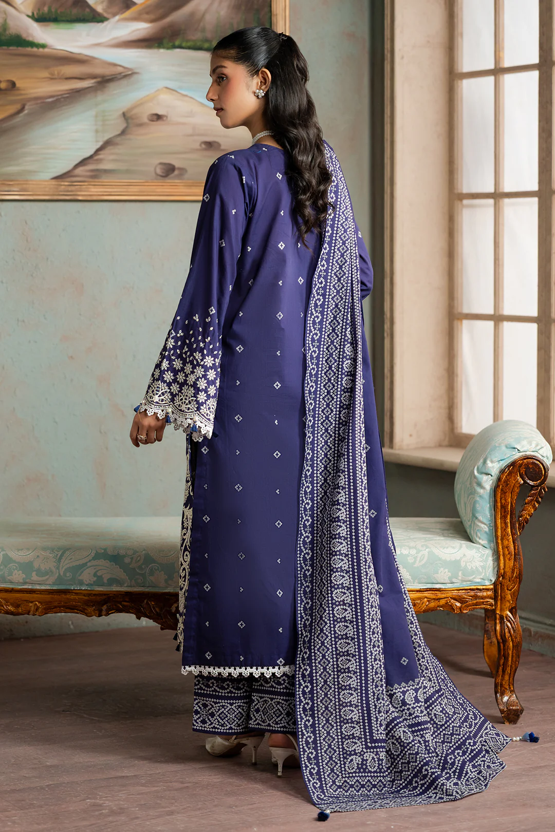 Embroidered Shirt Shalwar Dupatta - 0788 - Image 16