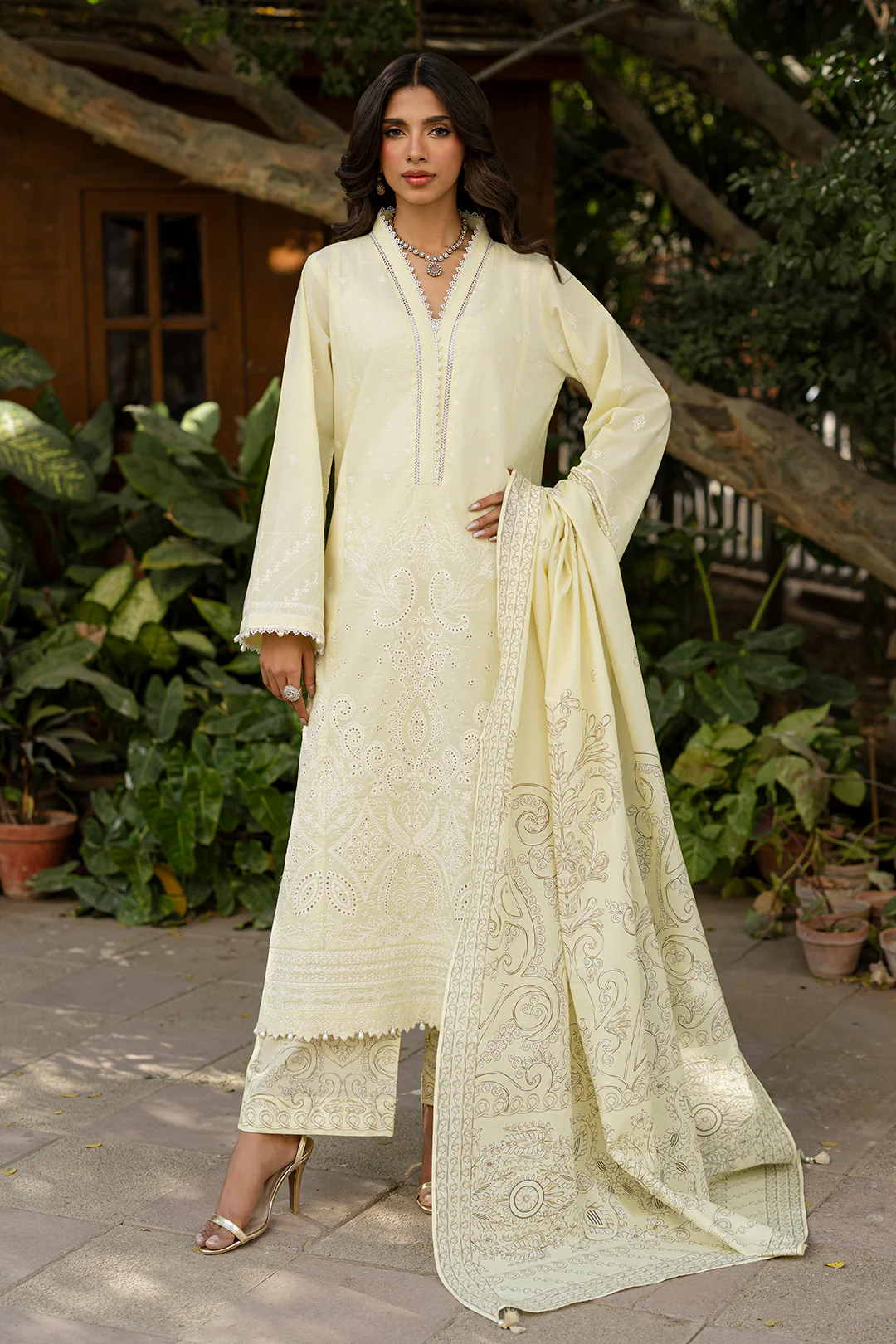 Embroidered Shirt Shalwar Dupatta - 0790 - Image 10