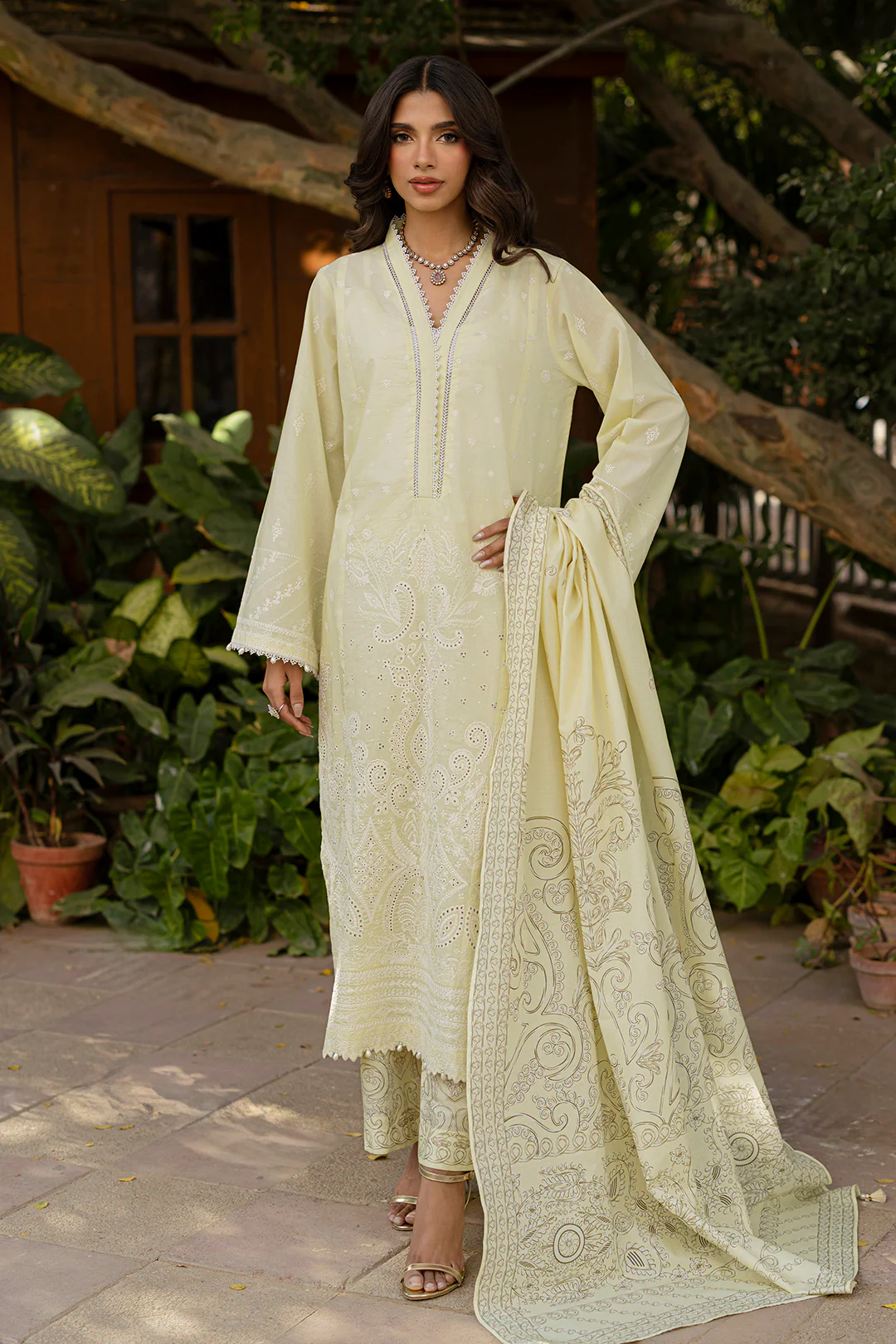 Embroidered Shirt Shalwar Dupatta - 0790 - Image 6